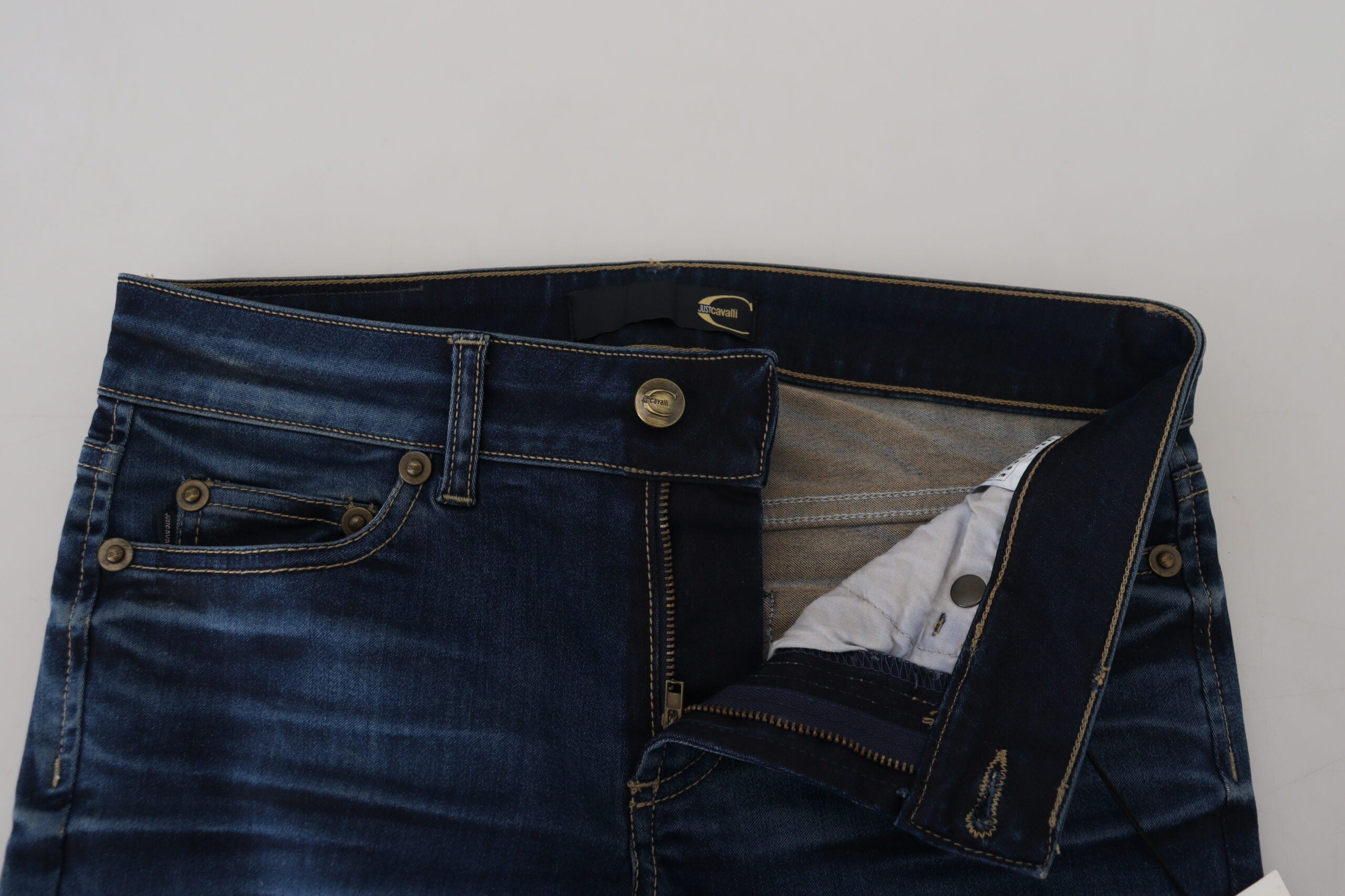 Just Cavalli Damen-Jeans aus blauem Baumwoll-Denim für die Freizeit