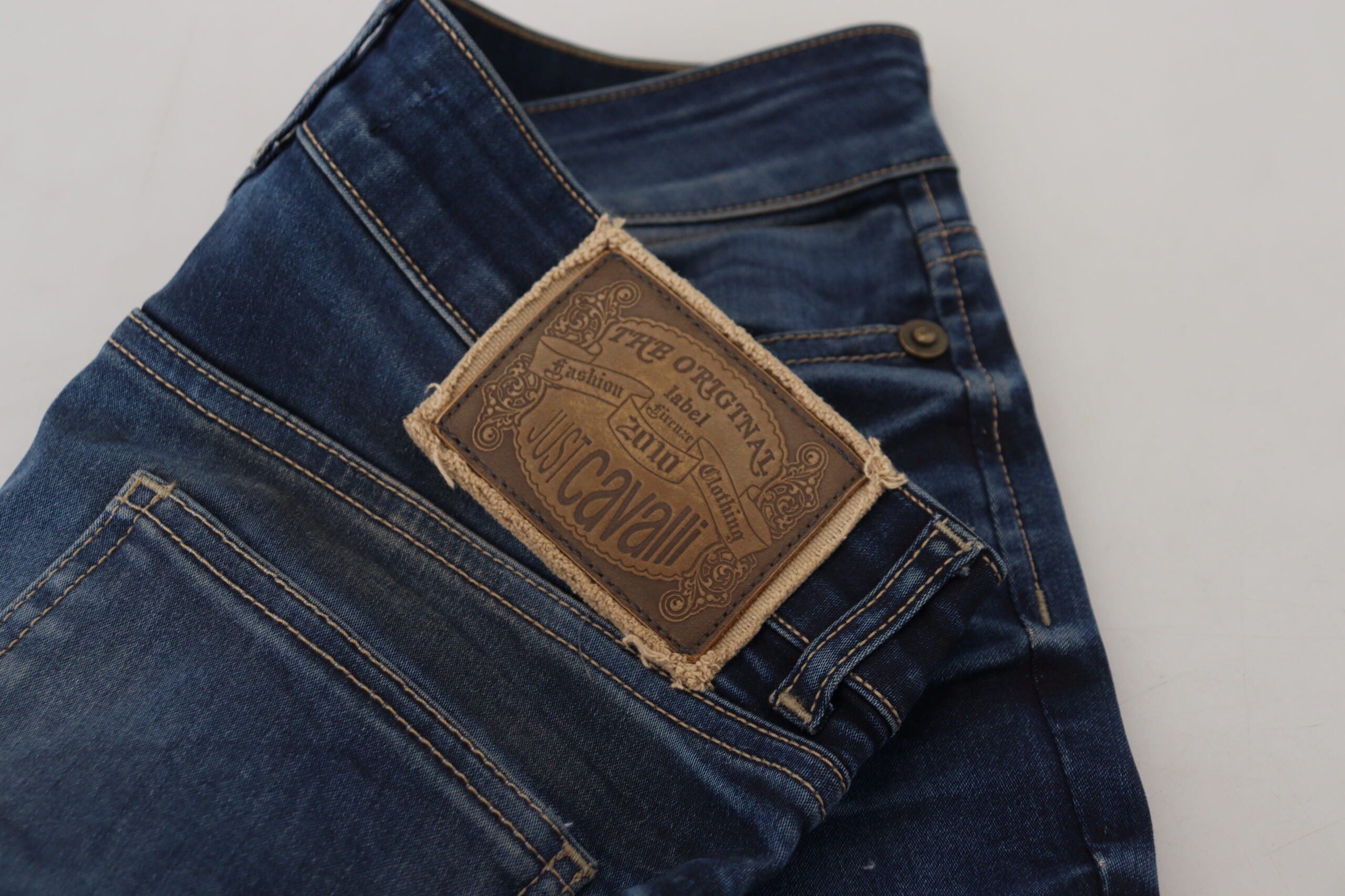 Just Cavalli Damen-Jeans aus blauem Baumwoll-Denim für die Freizeit