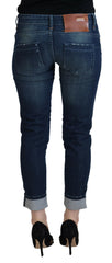 Acht blaue Slim Fit Damen Casual Denim Jeans aus Baumwolle
