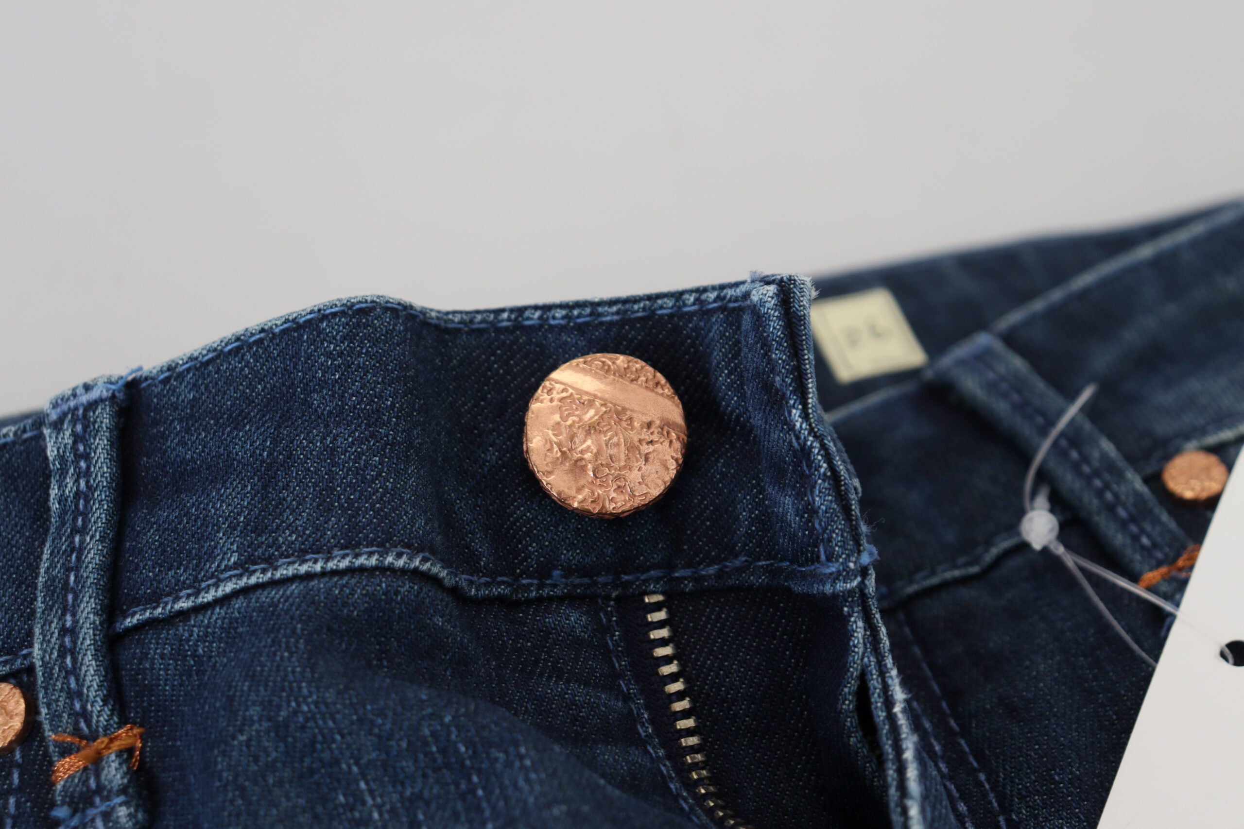 Acht blaue Slim Fit Damen Casual Denim Jeans aus Baumwolle