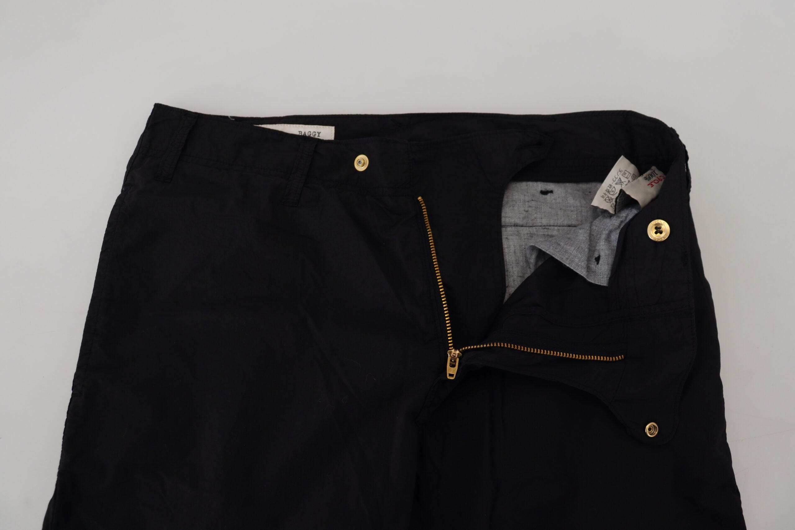 CYCLE Schwarze High-Waist-Baggy-Hose aus Baumwolle für Damen