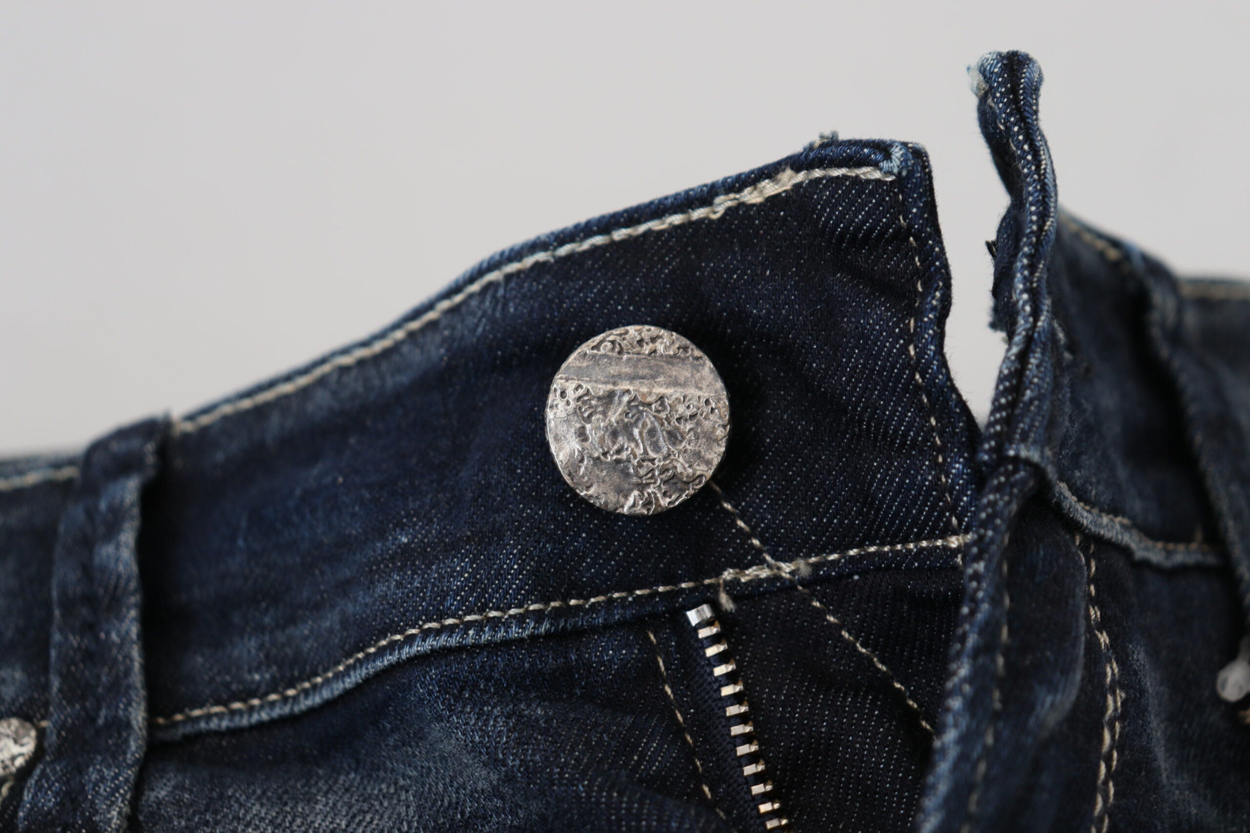 Acht Blue Washed Cotton Slim Fit Damen-Jeans