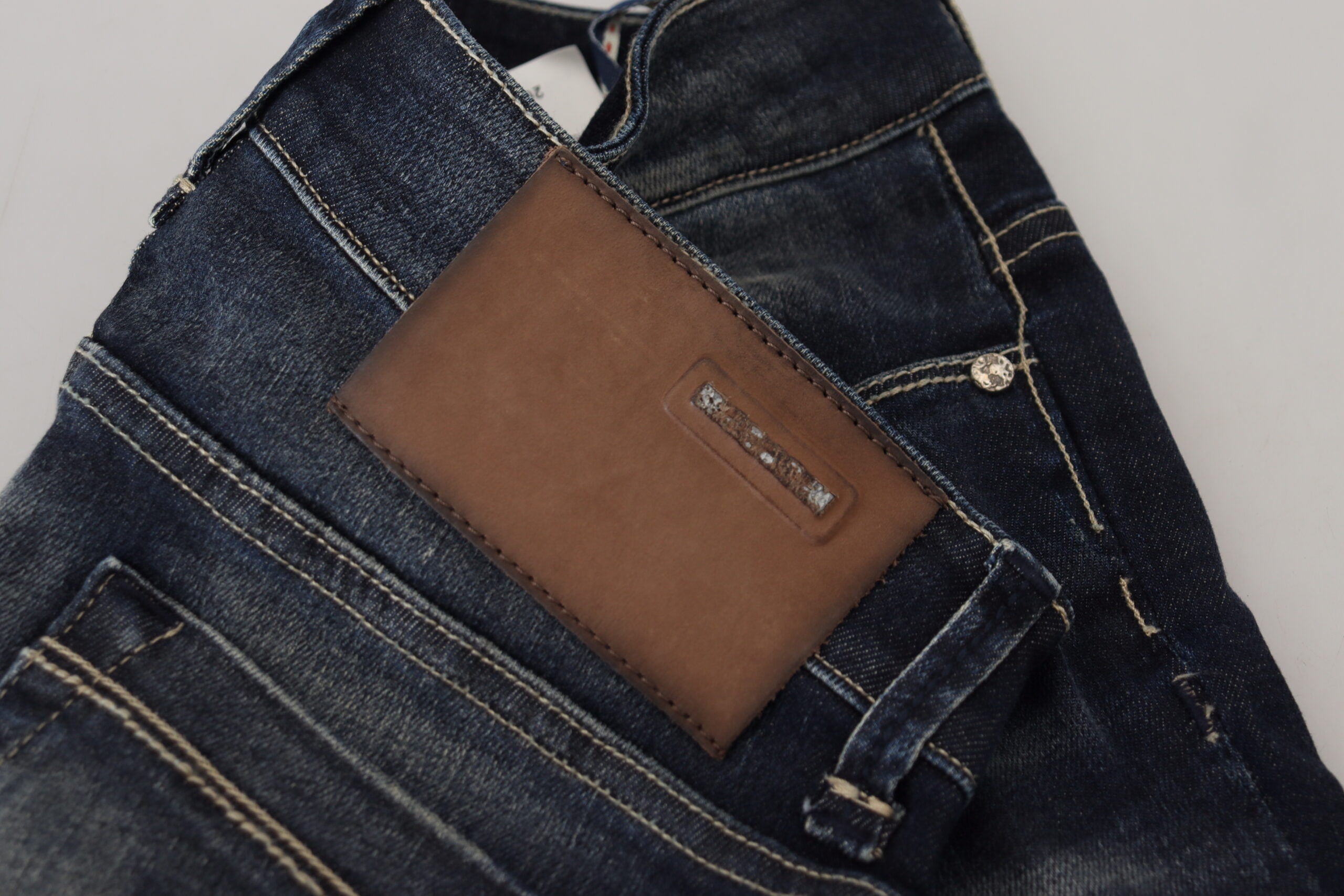 Acht Blue Washed Cotton Slim Fit Damen-Jeans