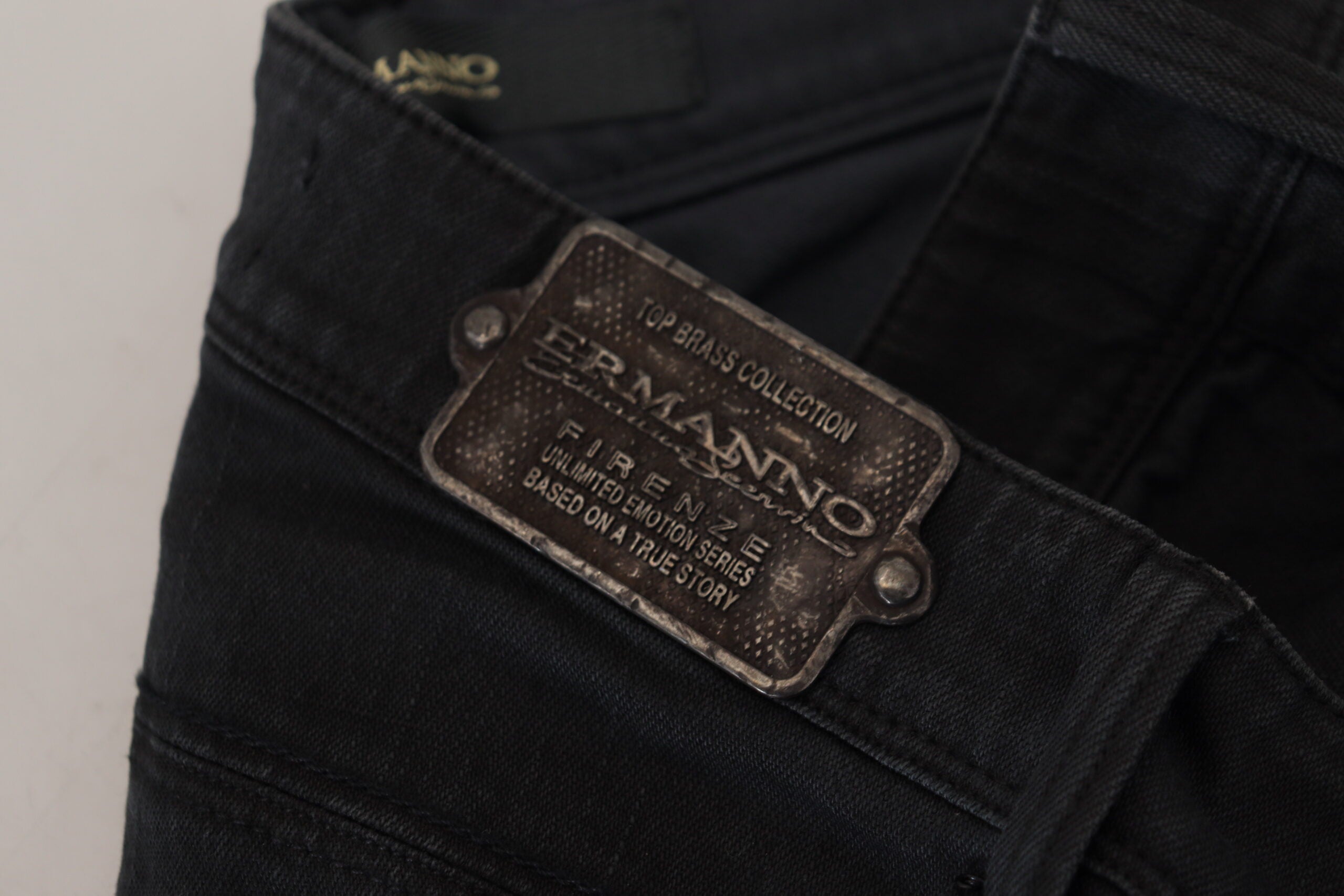 Ermanno Scervino Schwarze Baumwoll-Slim-Fit-Damenjeans