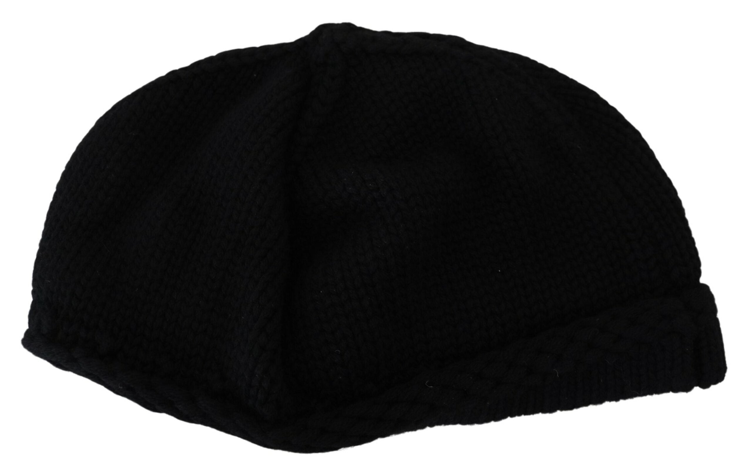 Dolce & Gabbana Schwarze Damen Wintermütze aus Schurwolle