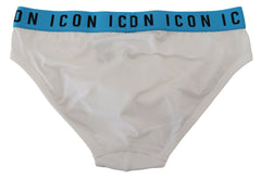 Dsquared² White Icon Logo Katoenen Stretch Slip Voor Mannen