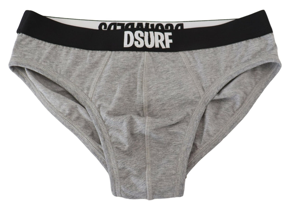 Dsquared² Graue DSURF Logo Baumwoll-Stretch Herren Slips