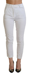 Dondup Weiße High-Waist Tapered Hose für Damen