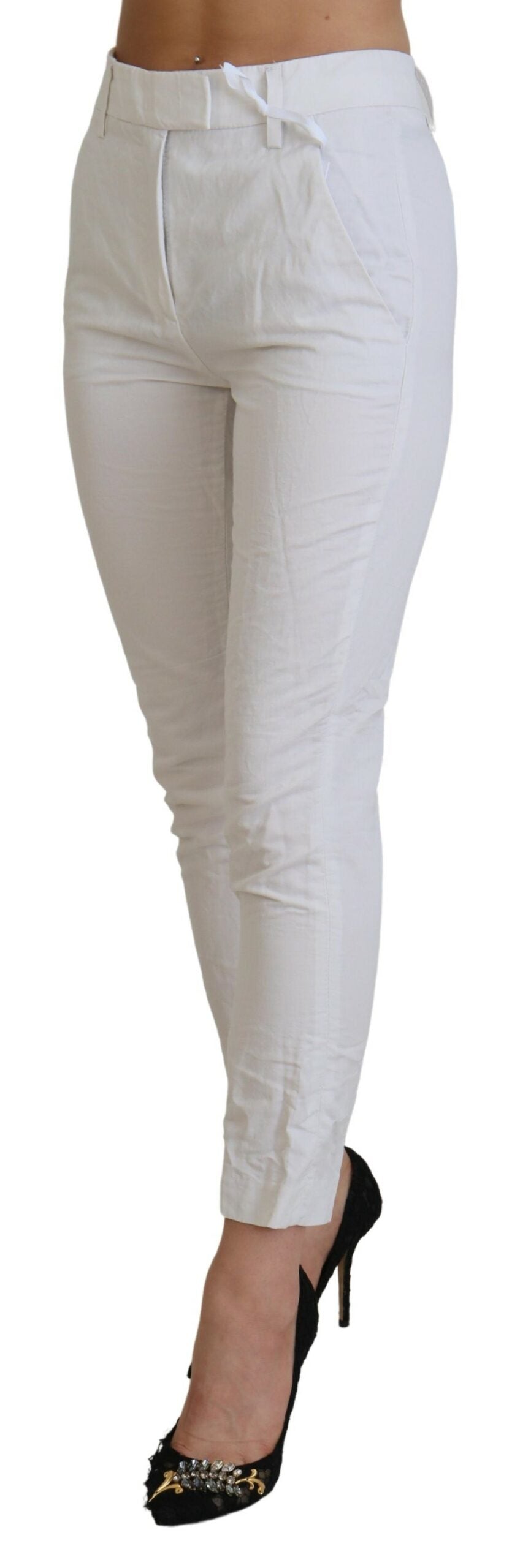 Dondup Weiße High-Waist Tapered Hose für Damen