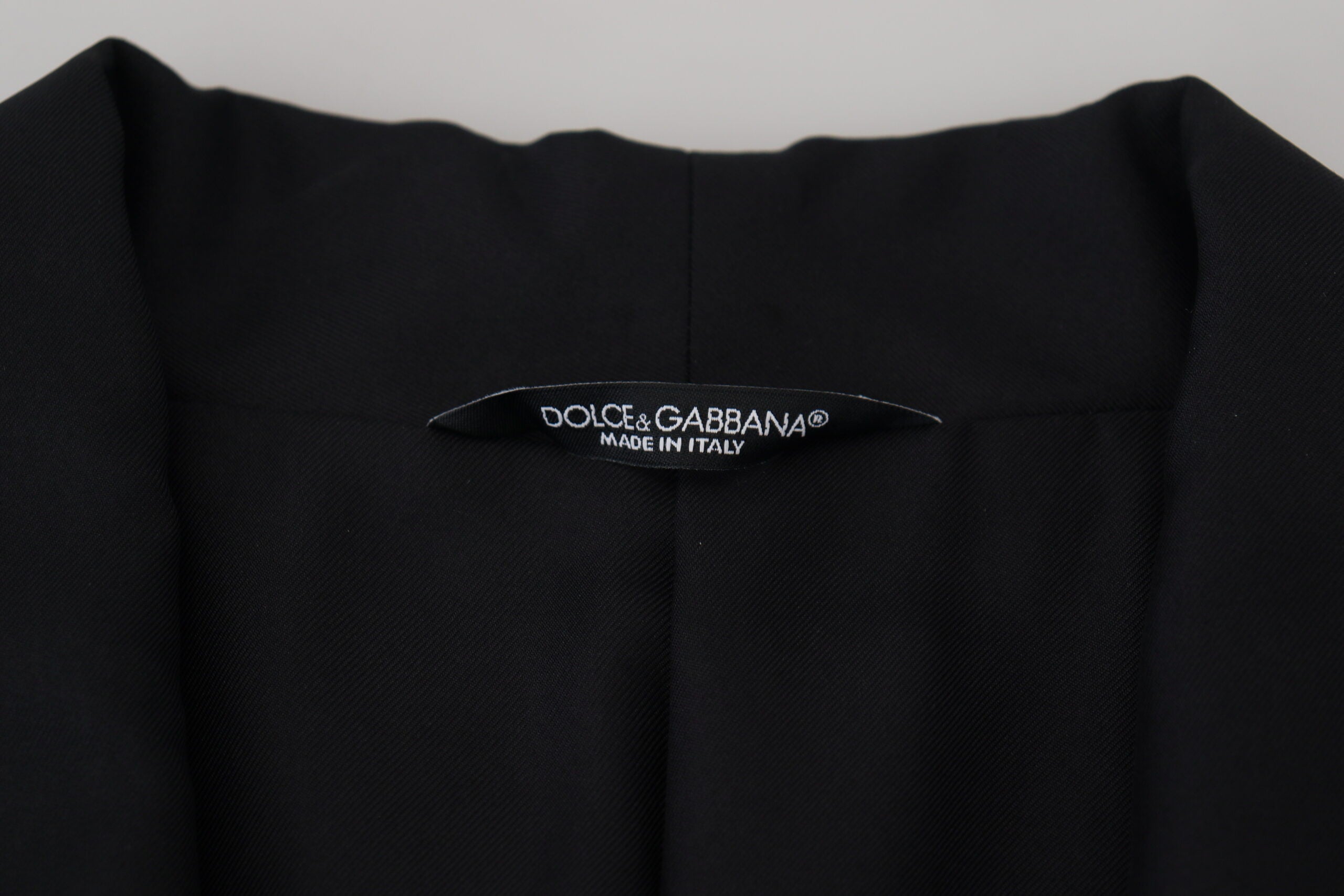 Dolce & Gabbana Schwarze Robe Gestreifte DG Patch Jacke Herren Blazer