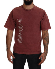 Dolce & Gabbana Bordeauxrode Print Ronde Hals Korte Mouwen T-shirt