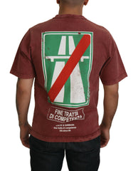 Dolce & Gabbana Bordeauxrode Print Ronde Hals Korte Mouwen T-shirt