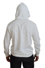 Dolce & Gabbana Weißes Baumwoll-Kapuzenpullover mit Logo