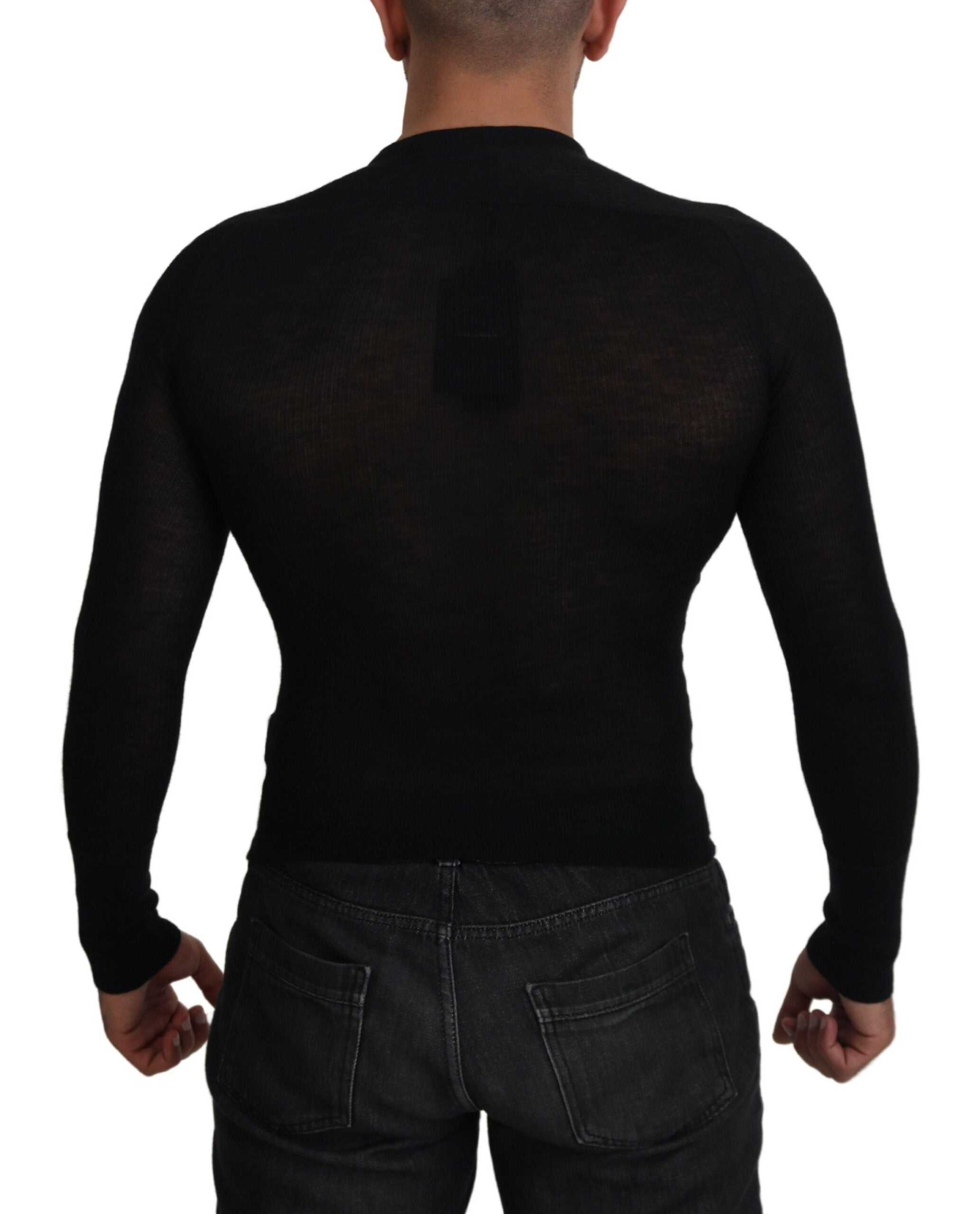 Dolce & Gabbana Schwarzer Kaschmir-Pullover mit Knöpfen