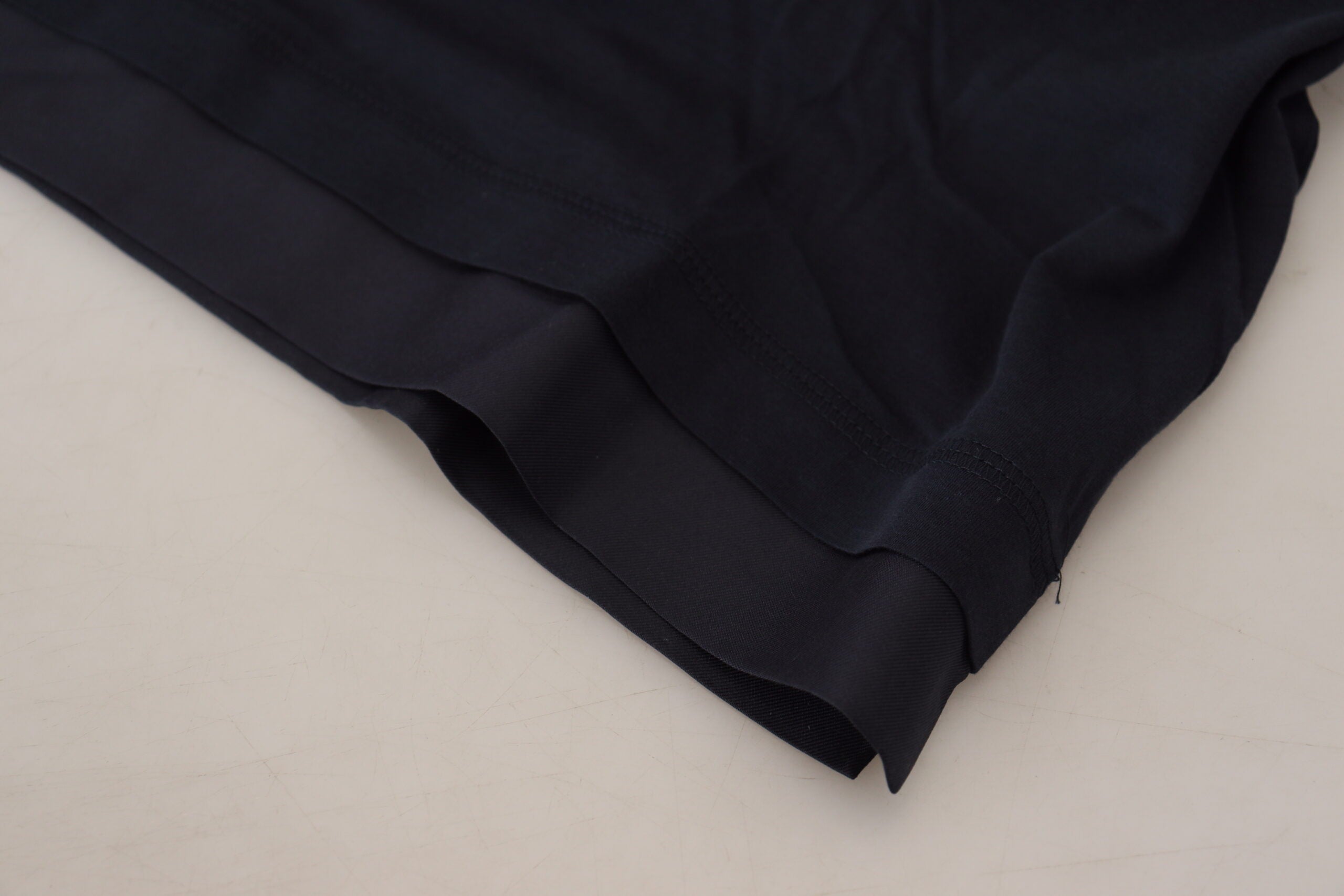 Dolce & Gabbana Blauwe Katoenen Trui Met Ronde Hals En Knoopsluiting