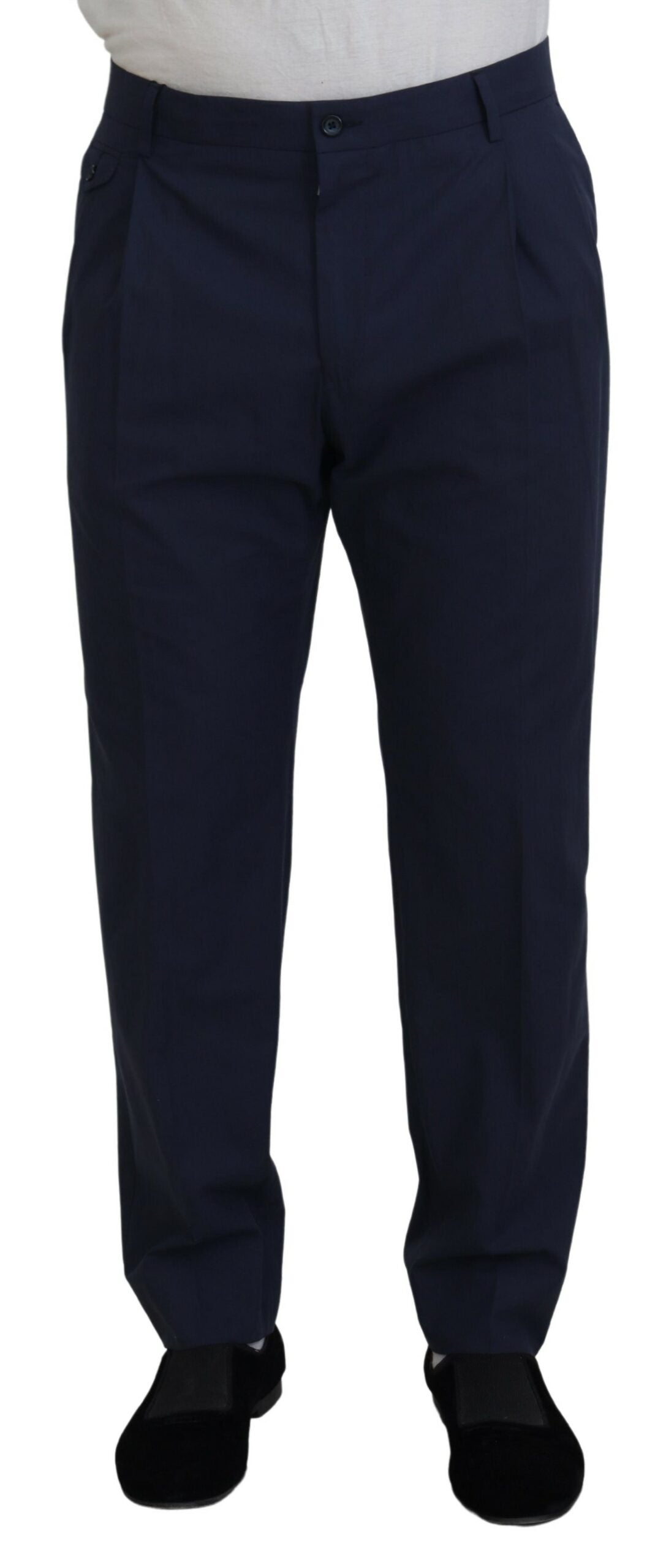 Dolce & Gabbana Dunkelblaue Chino-Hose aus Baumwolle