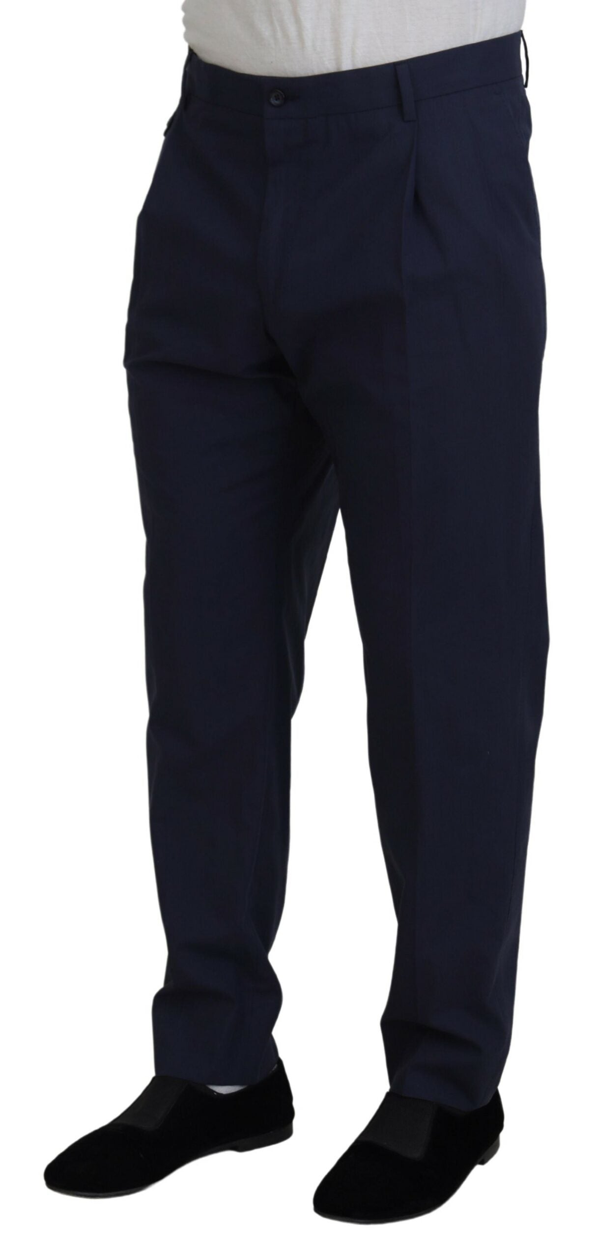 Dolce & Gabbana Dunkelblaue Chino-Hose aus Baumwolle