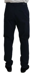 Dolce & Gabbana Blaues Baumwollkleid Formelle Herrenhose