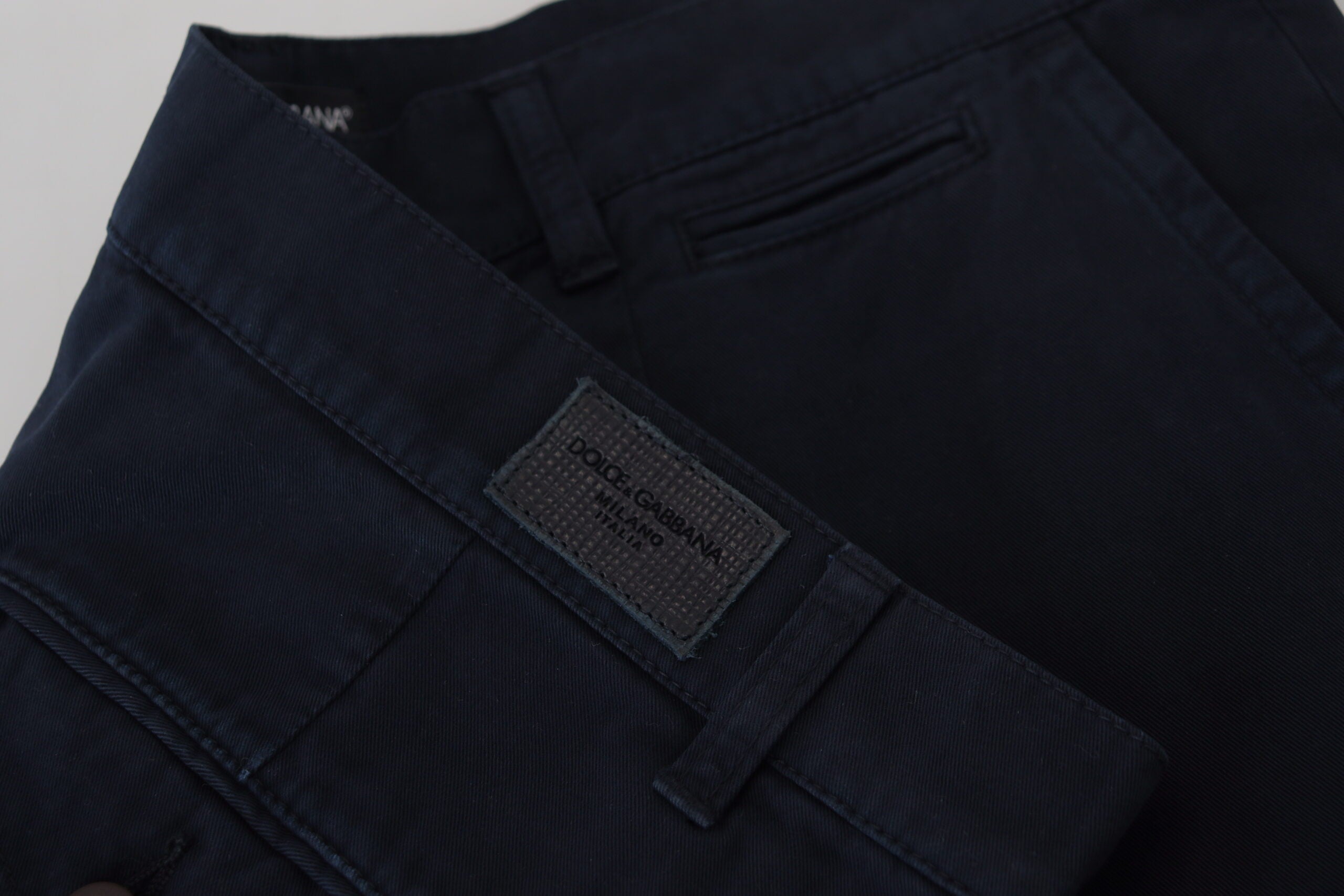 Dolce & Gabbana Blaues Baumwollkleid Formelle Herrenhose