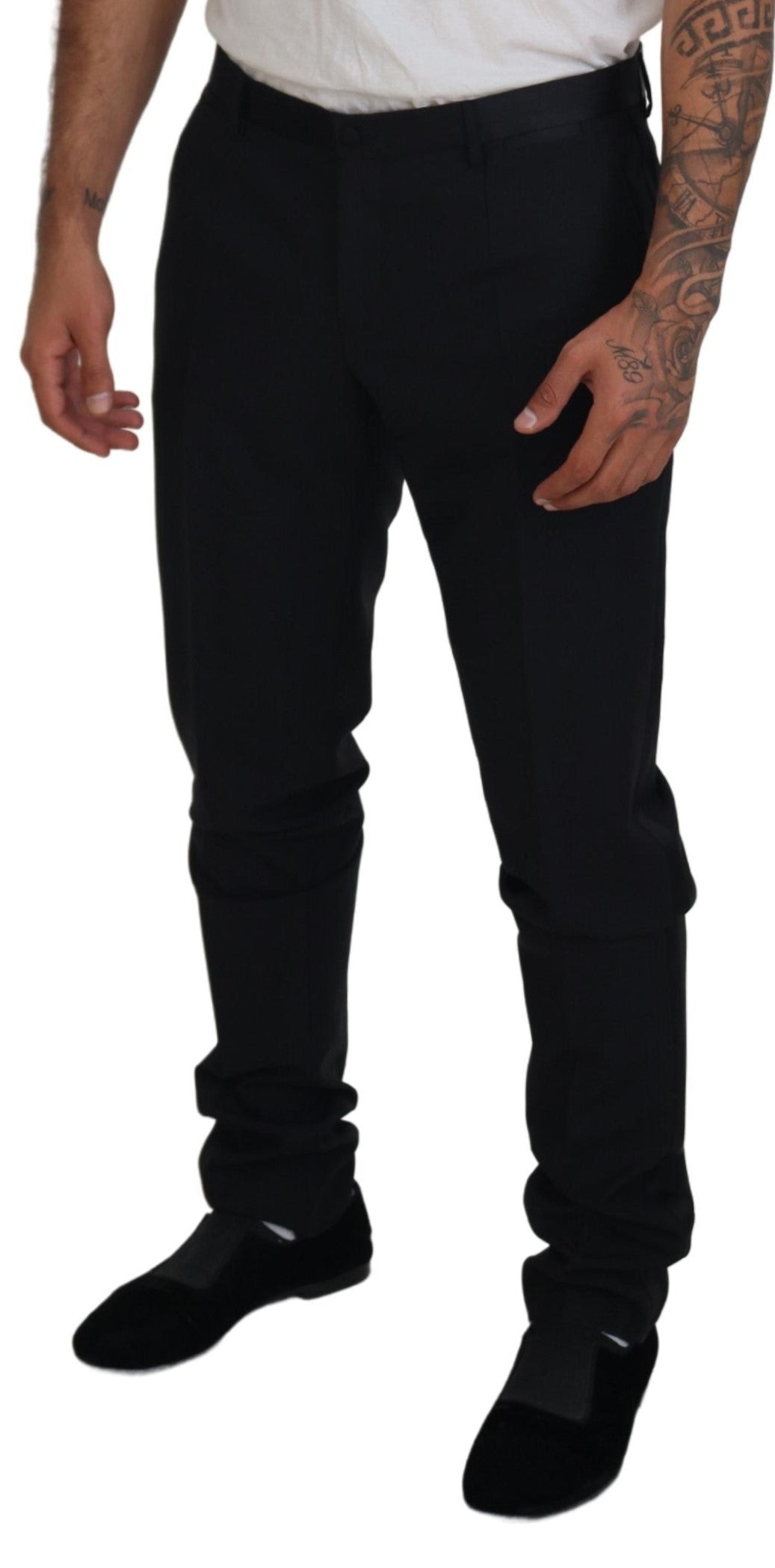 Dolce & Gabbana Schwarze Chino-Hose aus Wolle