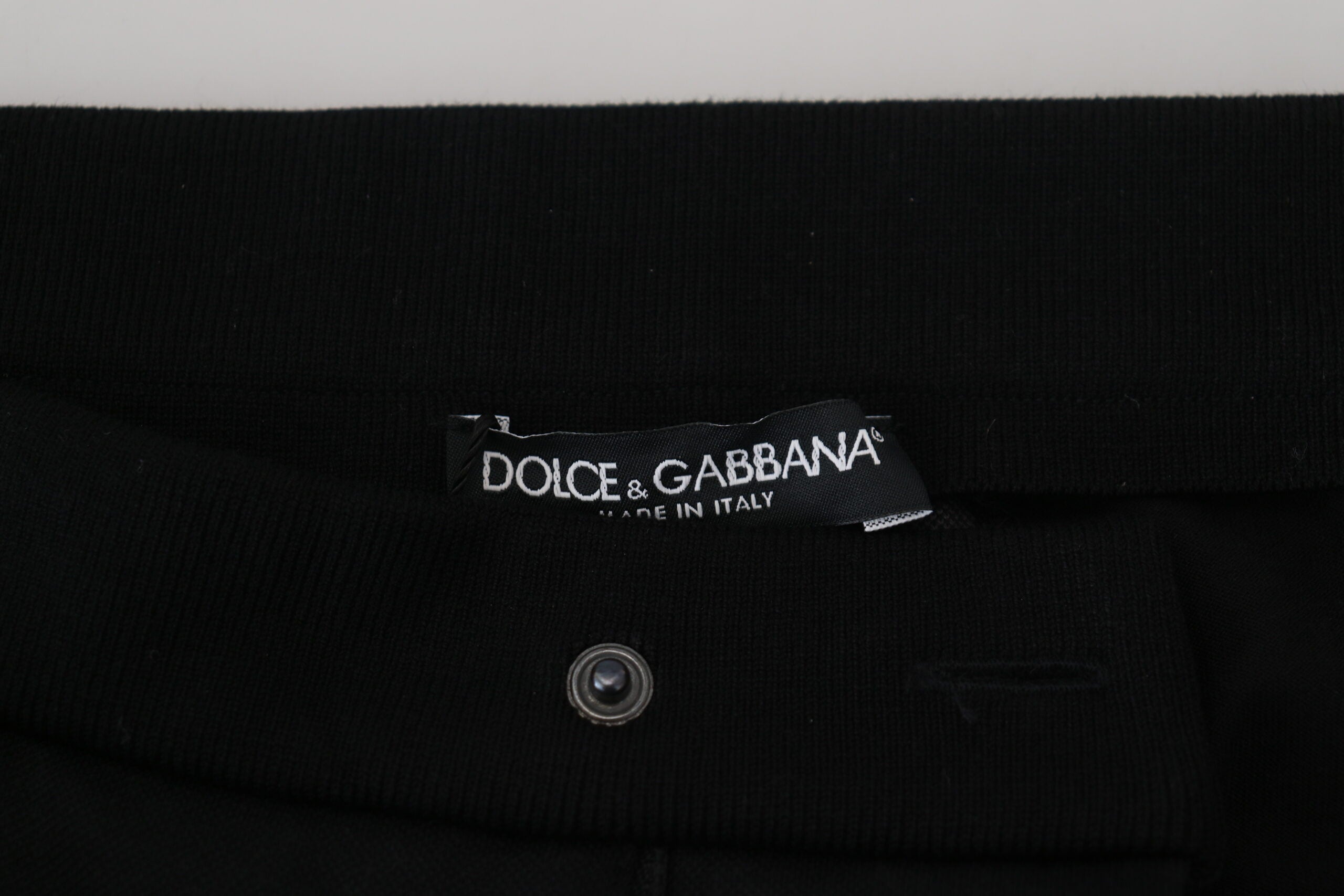 Dolce & Gabbana Schwarze Jogginghose aus Wolle mit Hufeisenmotiv