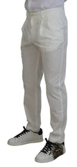 Dolce & Gabbana Weiße Skinny-Chino-Hose aus Baumwolle