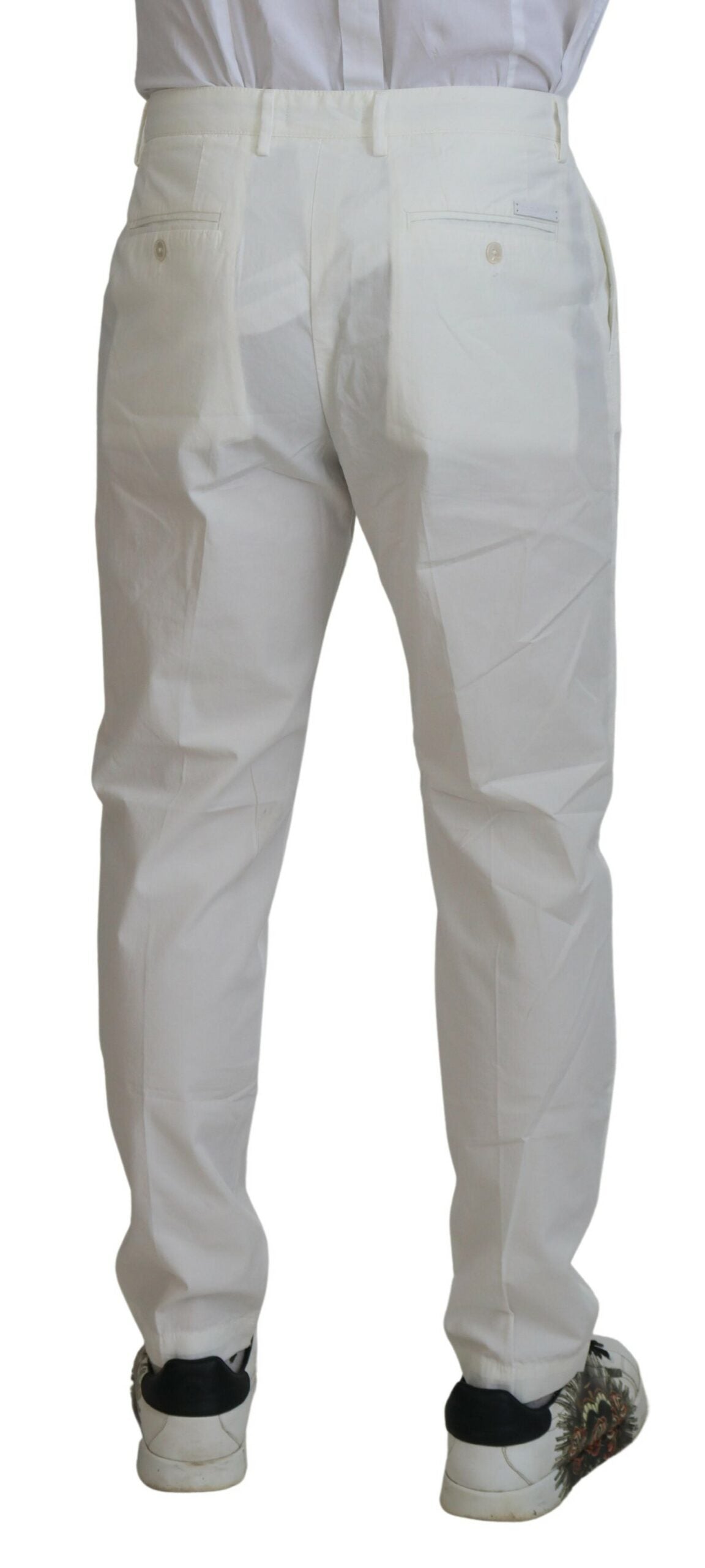 Dolce & Gabbana Weiße Skinny-Chino-Hose aus Baumwolle