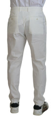 Dolce & Gabbana Weiße Skinny-Chino-Hose aus Baumwolle