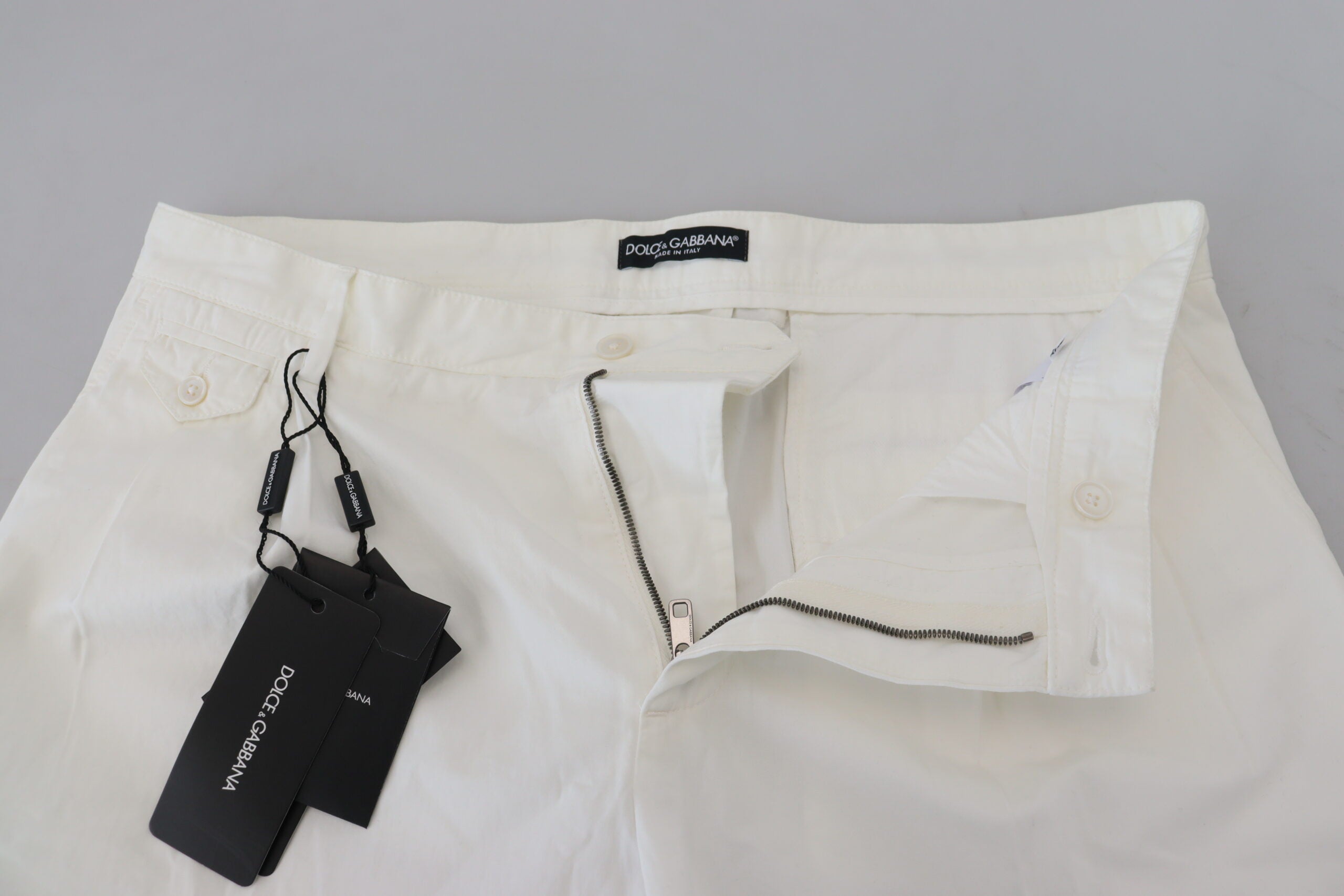 Dolce & Gabbana Weiße Skinny-Chino-Hose aus Baumwolle