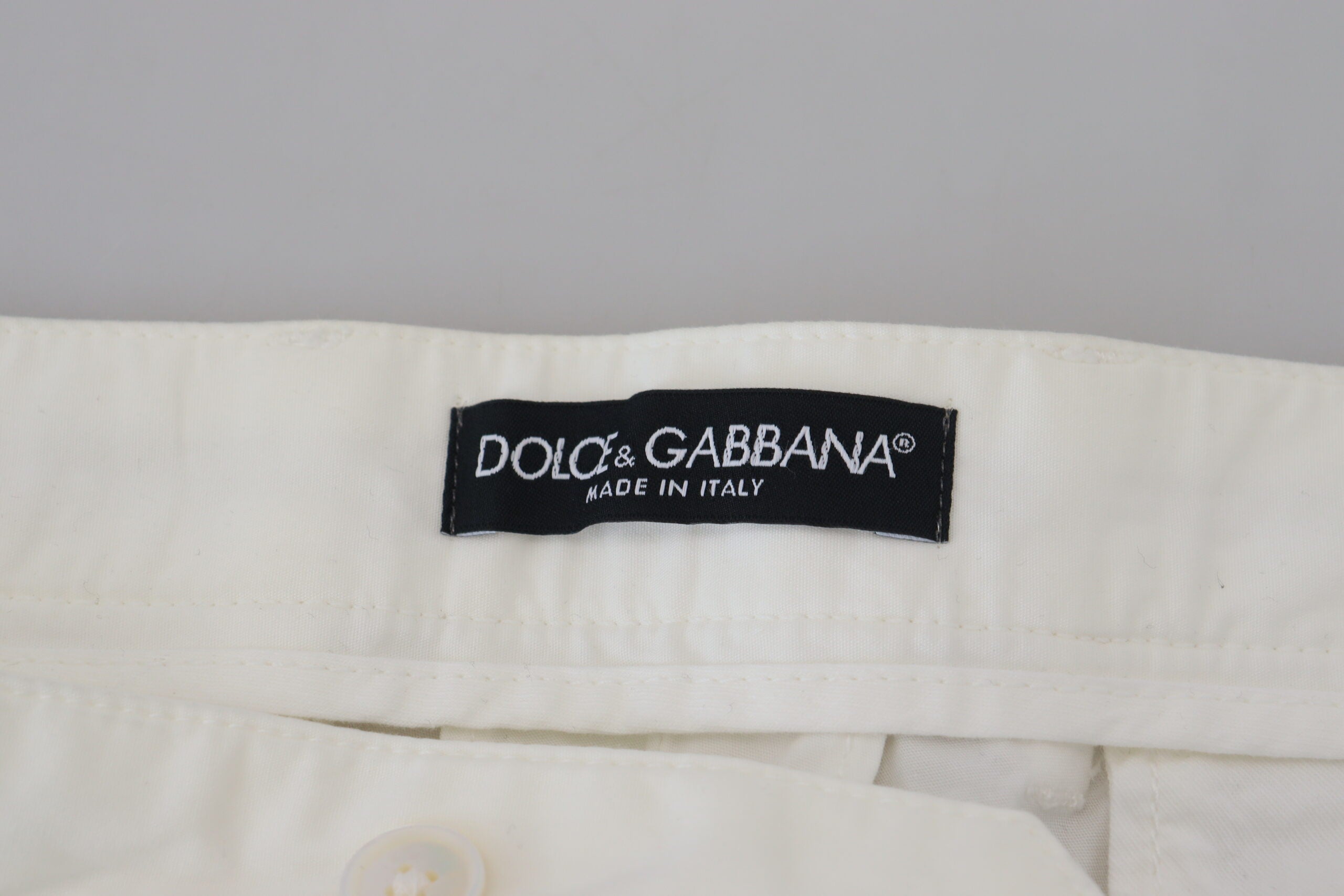 Dolce & Gabbana Weiße Skinny-Chino-Hose aus Baumwolle