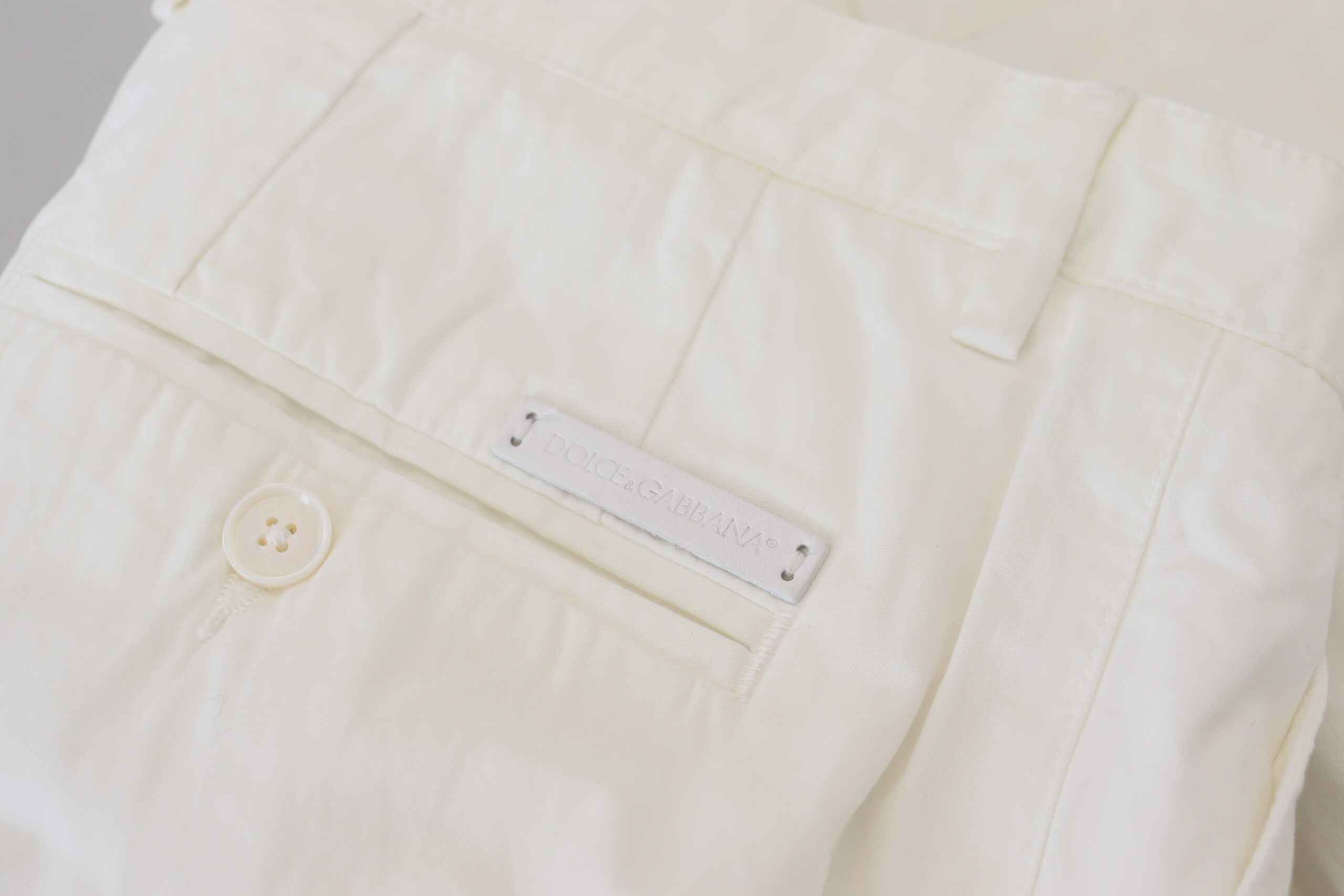 Dolce & Gabbana Weiße Skinny-Chino-Hose aus Baumwolle