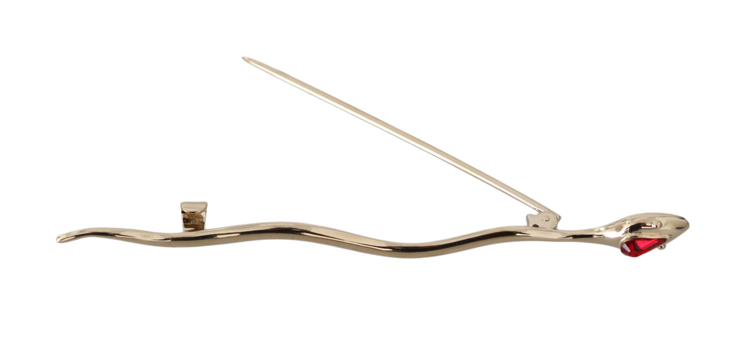Dolce & Gabbana Silberfarbene Messingbrosche „Spilla Serpente“ mit Kristallen