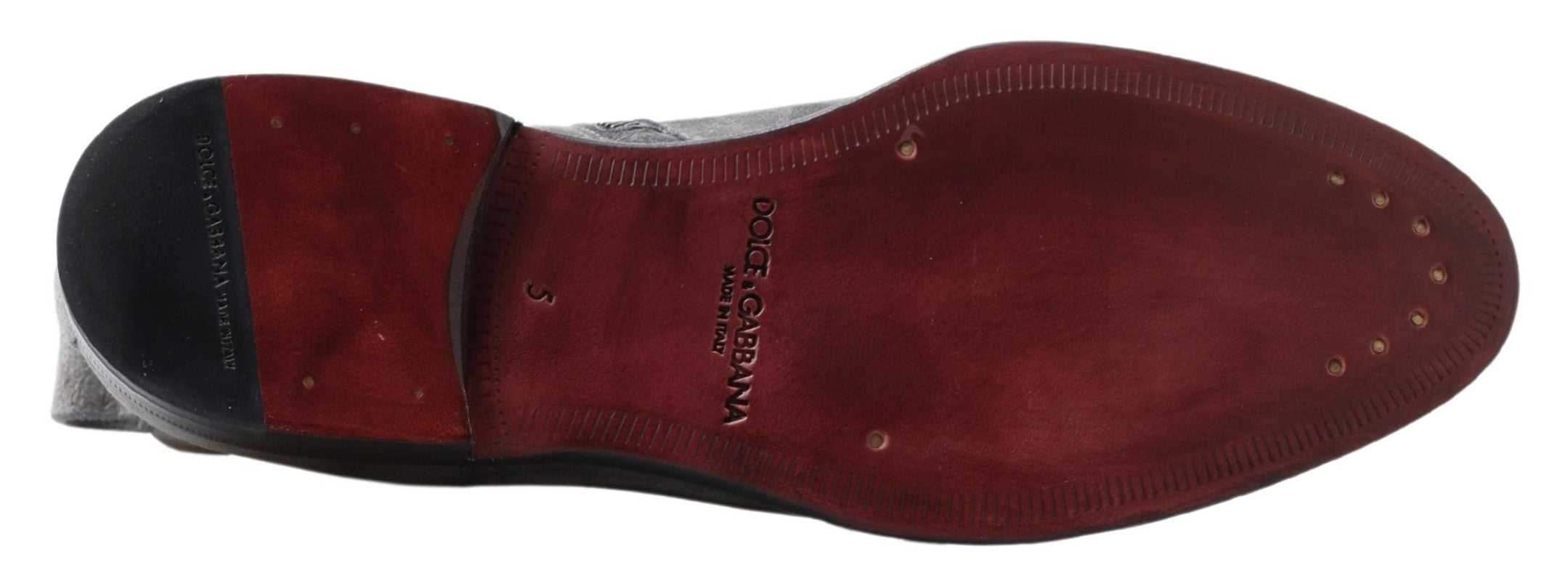 Dolce & Gabbana Graue Leder Herren Stiefeletten Schuhe
