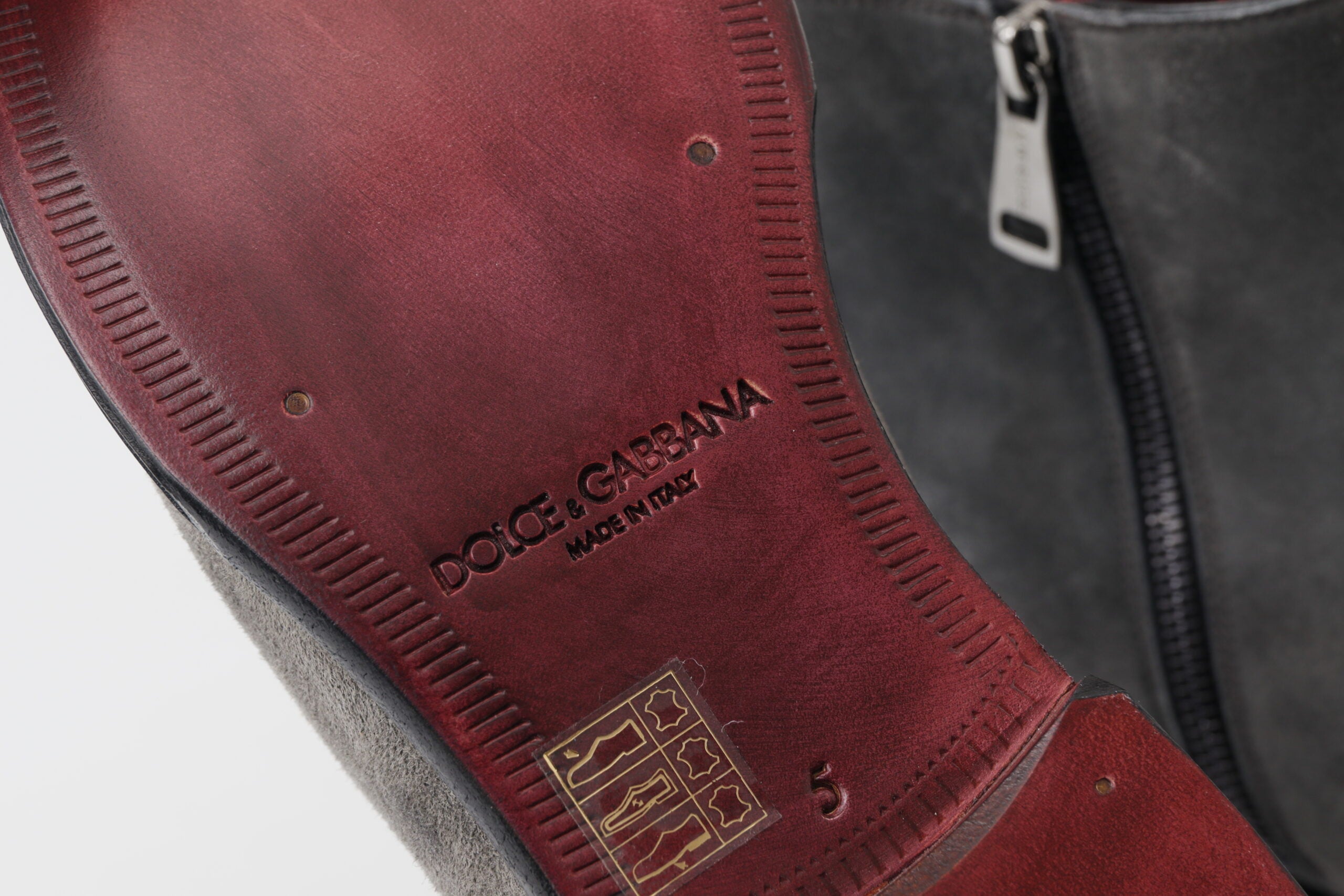 Dolce & Gabbana Graue Leder Herren Stiefeletten Schuhe