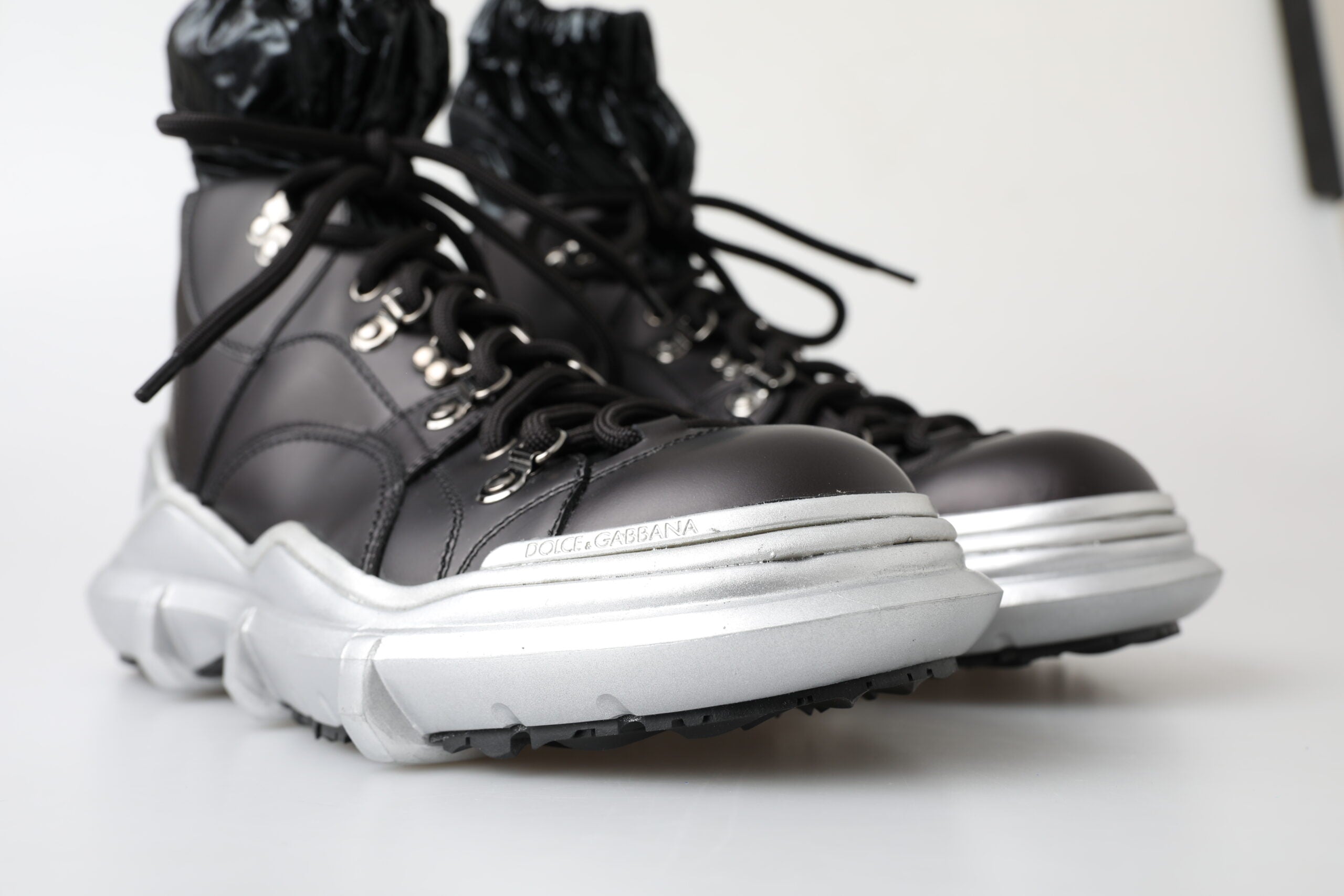 Dolce &amp; Gabbana – Galileo – Hohe Sneakers aus Nylon in Schwarz