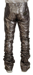 Dolce & Gabbana Zilveren Metallic Nylon Stretchbroek