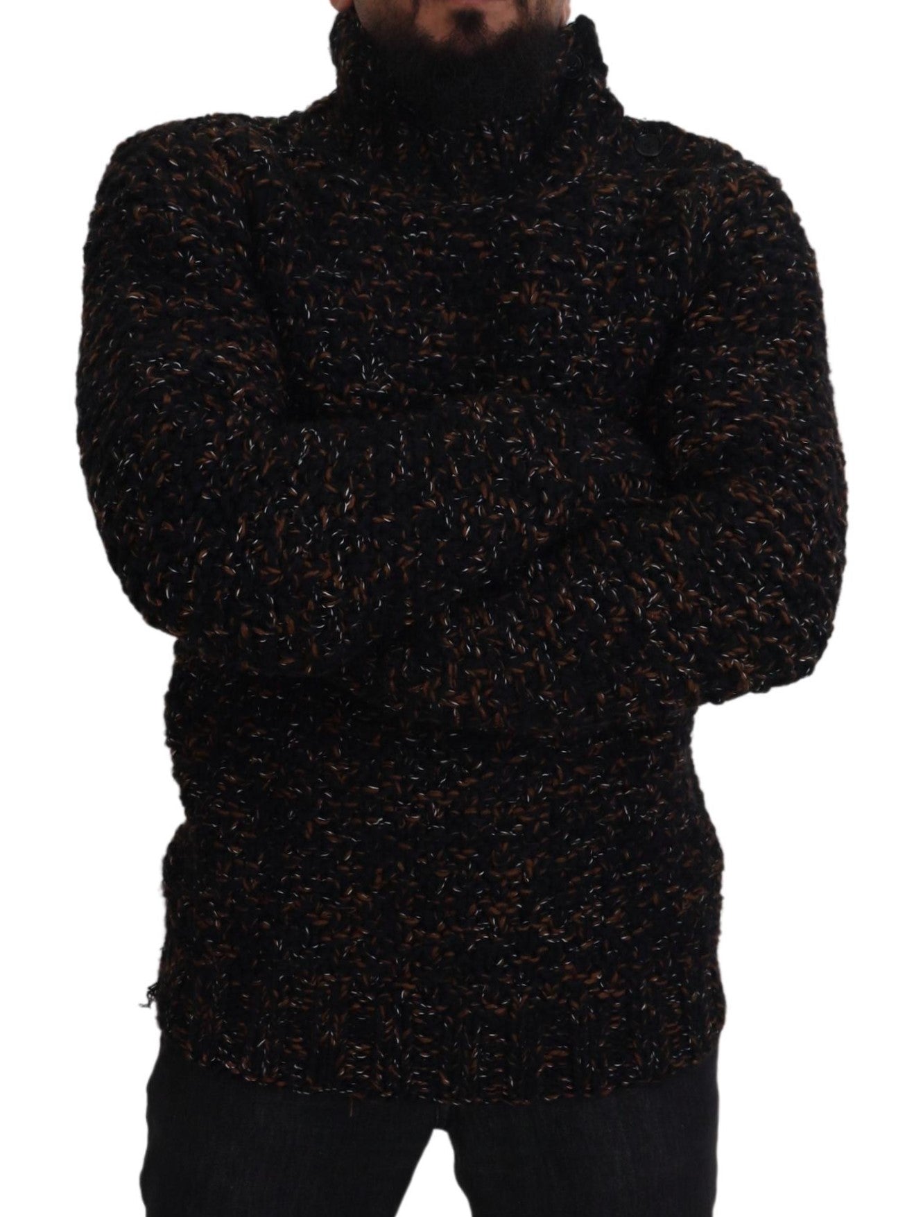 Dolce & Gabbana Brauner Fatto A Mano Rollkragenpullover