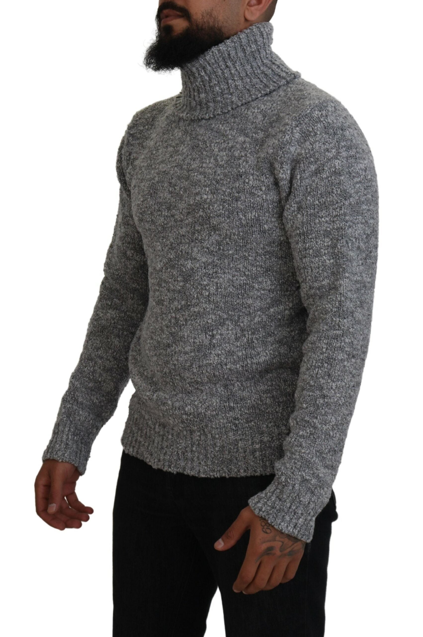 Dolce & Gabbana Grauer Rollkragenpullover aus Wolle