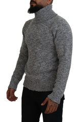 Dolce & Gabbana Grauer Rollkragenpullover aus Wolle