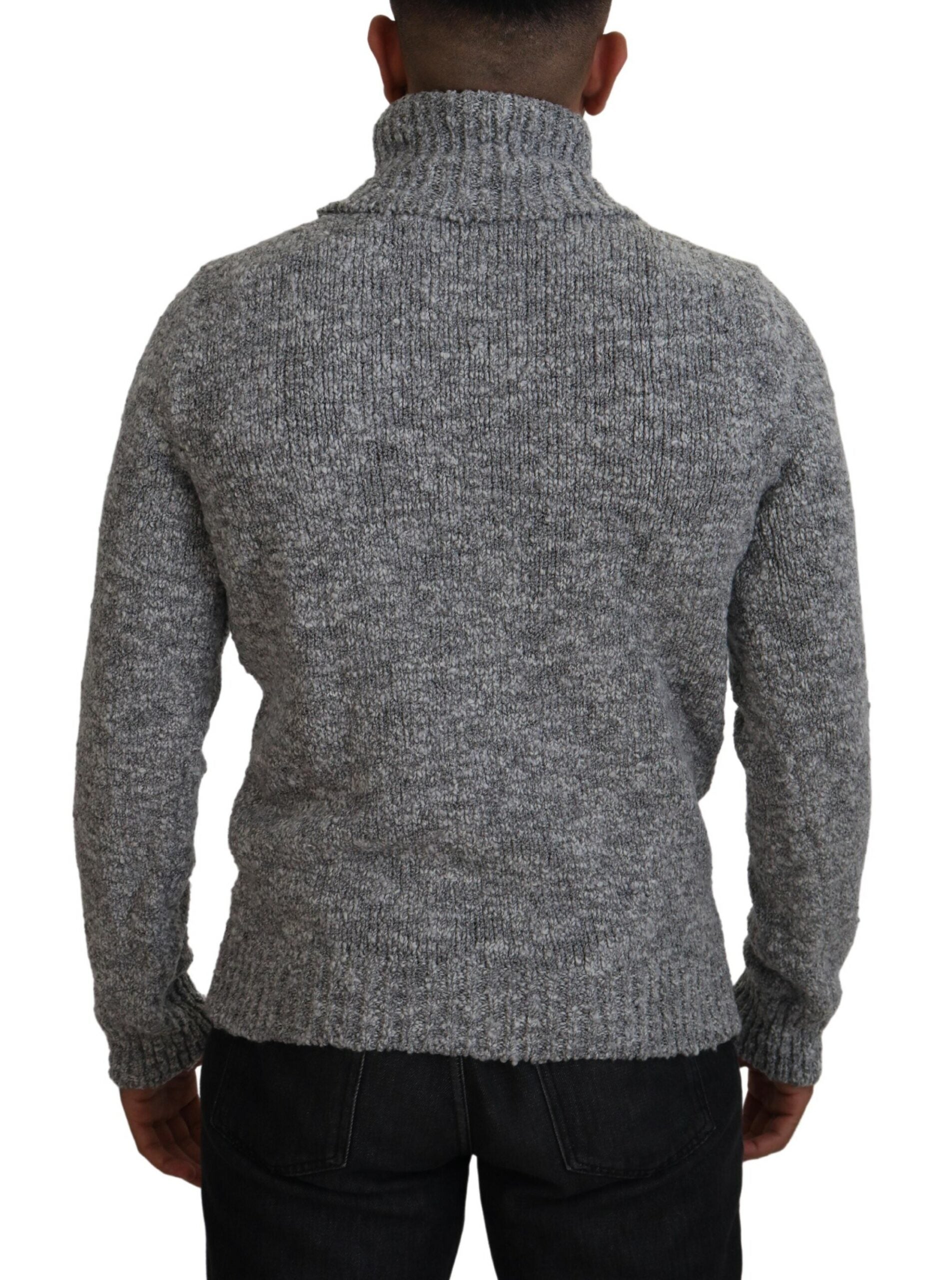 Dolce & Gabbana Grauer Rollkragenpullover aus Wolle