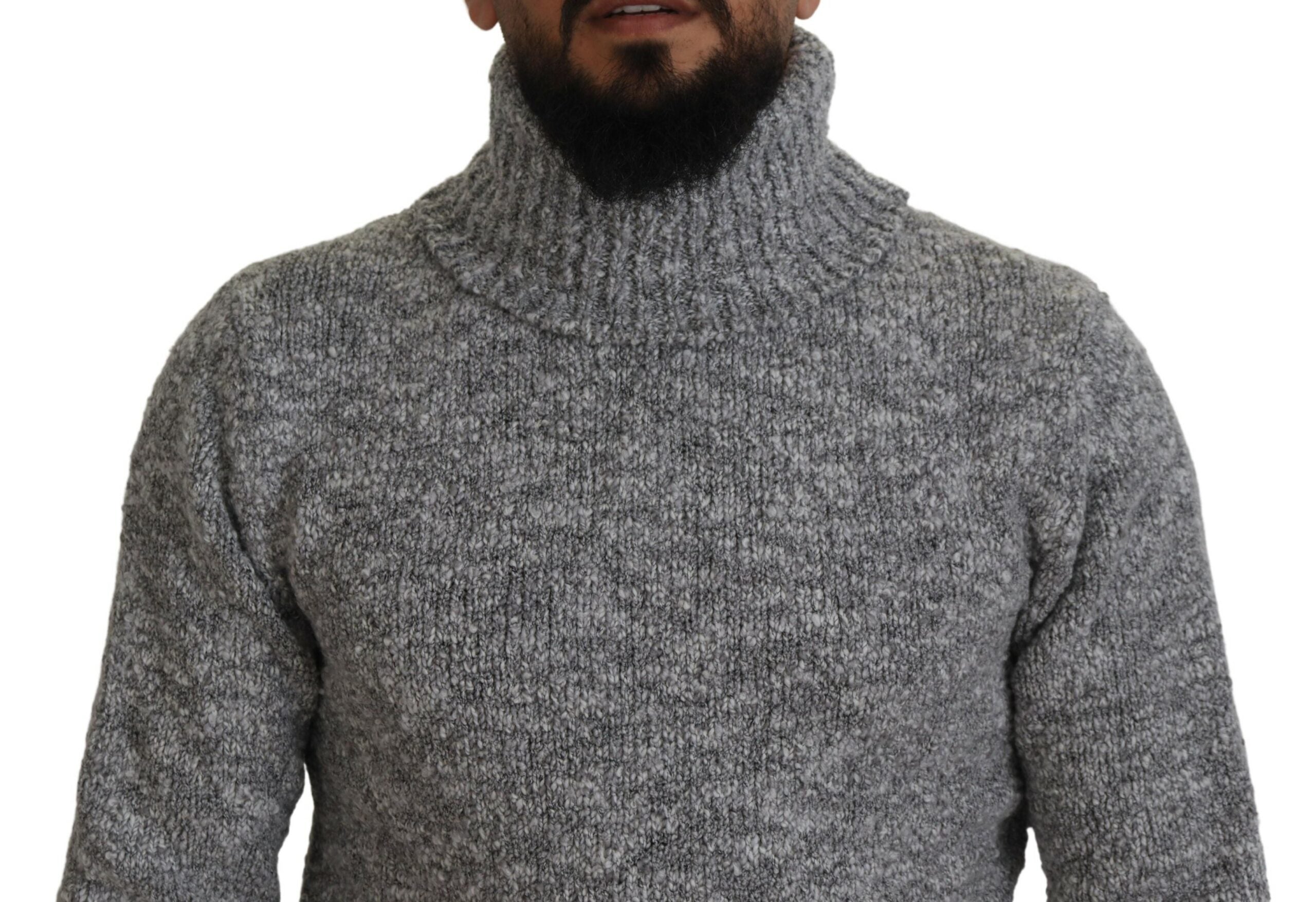 Dolce & Gabbana Grauer Rollkragenpullover aus Wolle