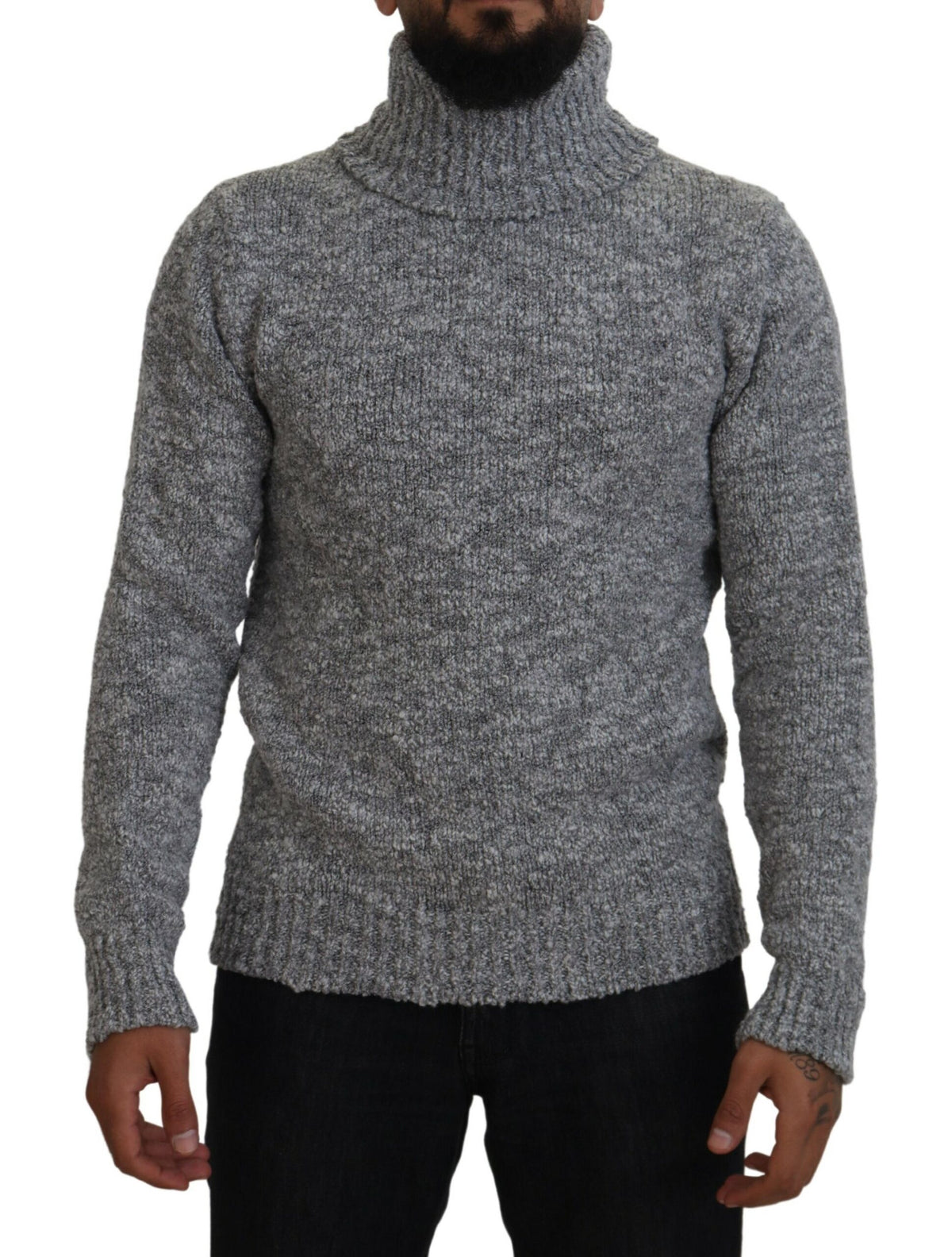 Dolce & Gabbana Grauer Rollkragenpullover aus Wolle