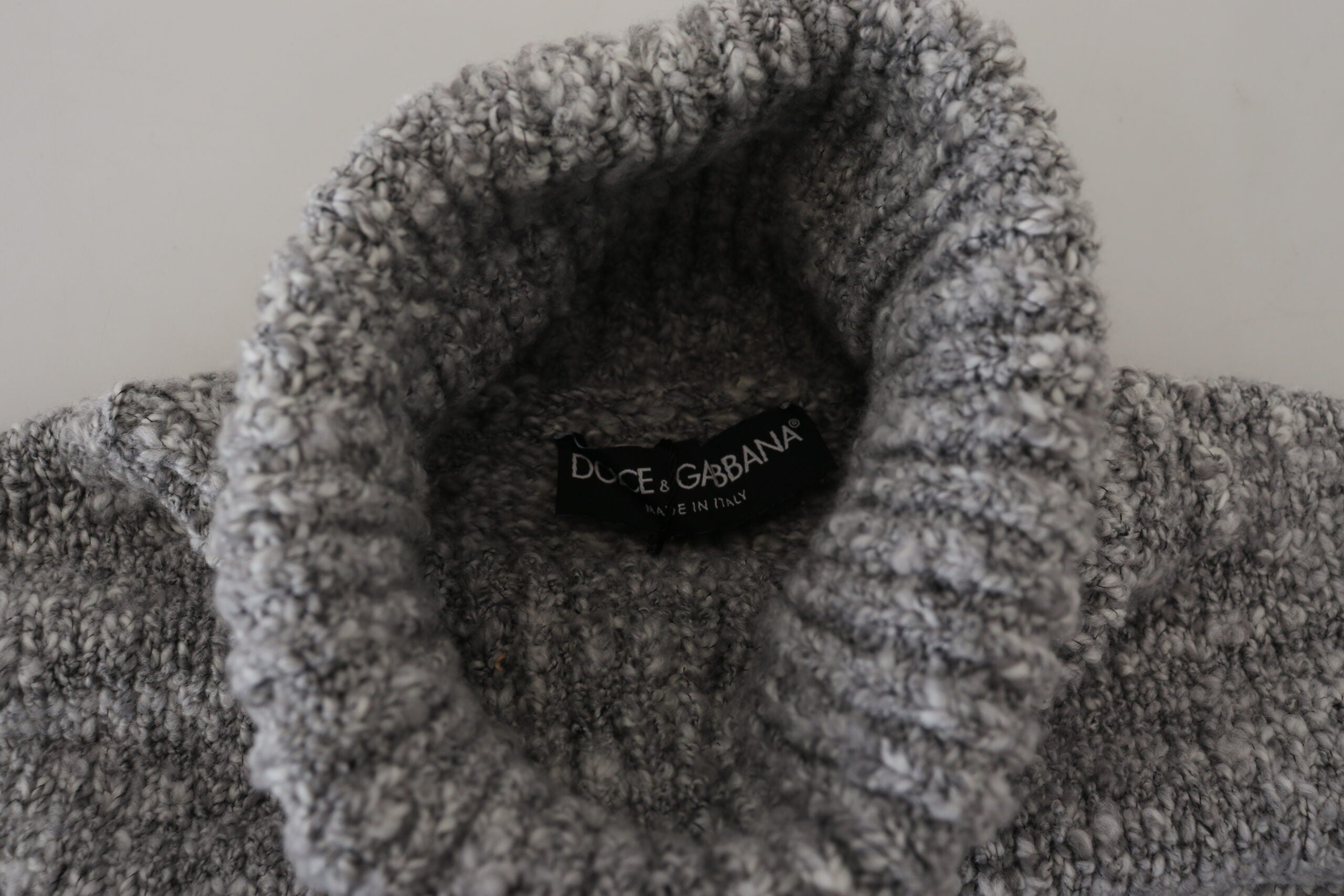 Dolce & Gabbana Grauer Rollkragenpullover aus Wolle