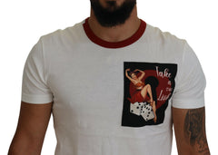 Dolce & Gabbana Baumwoll-T-Shirt mit Rundhalsausschnitt und Logo-Print in Weiß