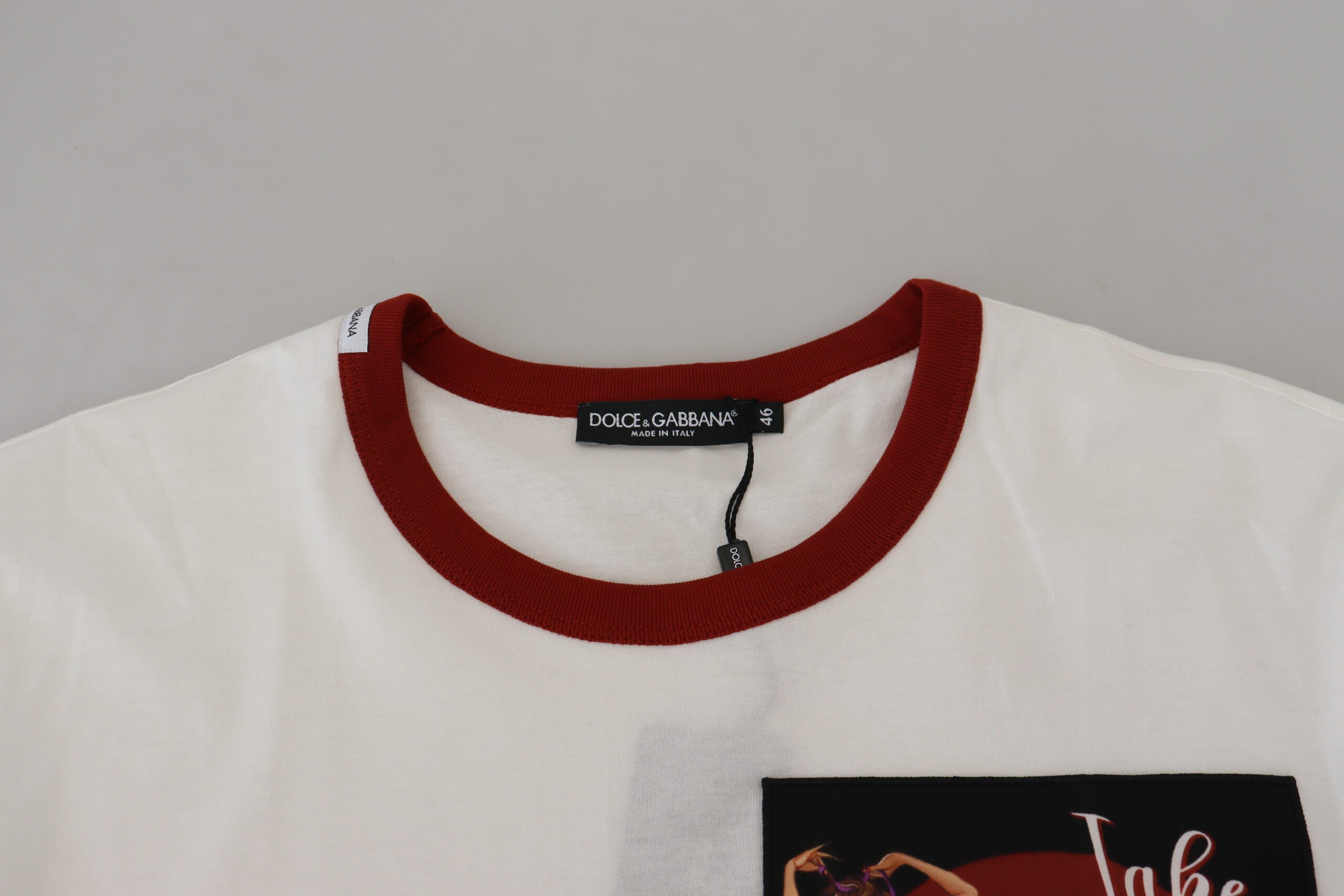 Dolce & Gabbana Baumwoll-T-Shirt mit Rundhalsausschnitt und Logo-Print in Weiß