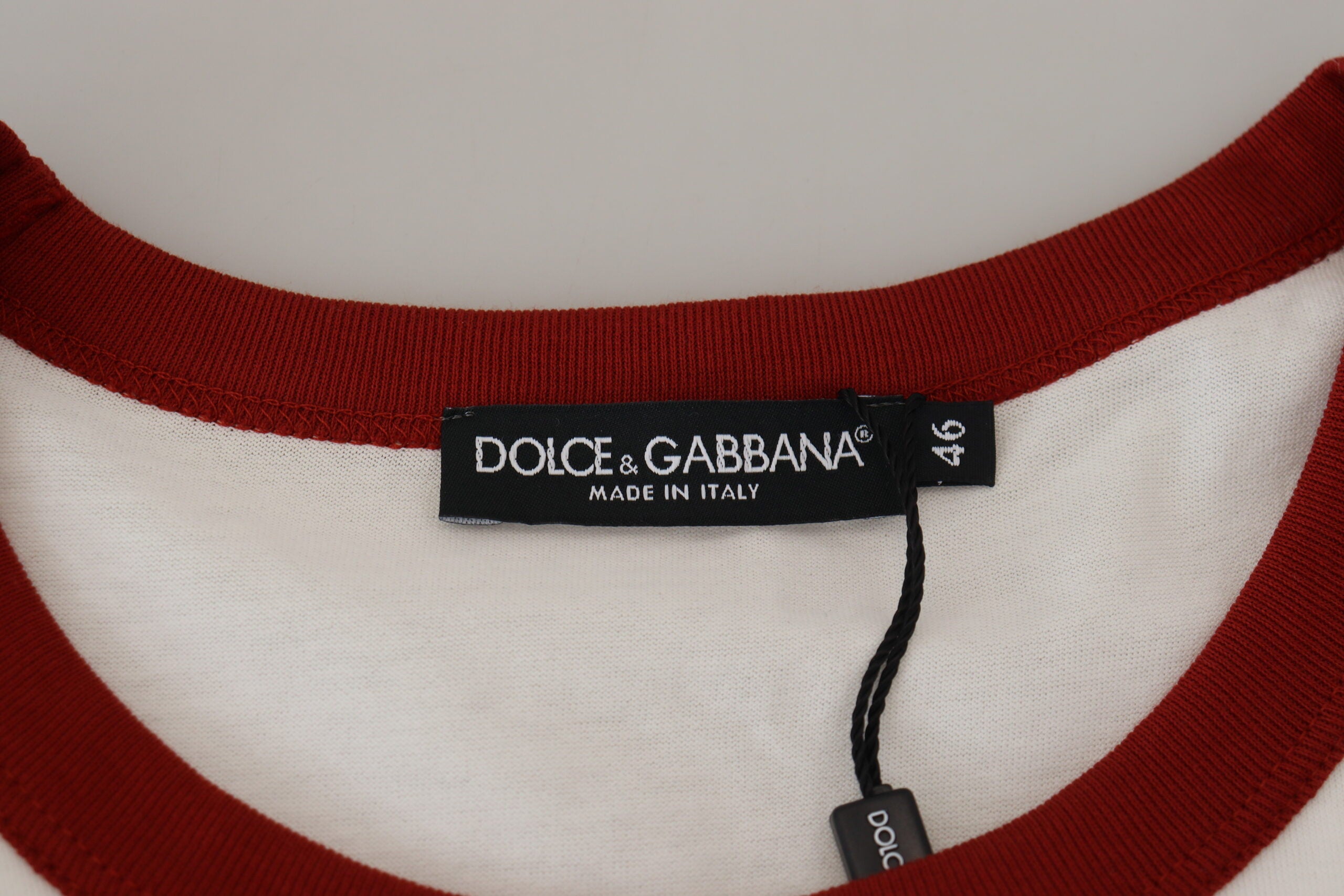 Dolce & Gabbana Baumwoll-T-Shirt mit Rundhalsausschnitt und Logo-Print in Weiß