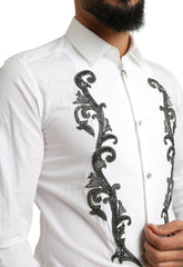Dolce & Gabbana Weißes Smokinghemd im Slim-Fit-Barock-Stil