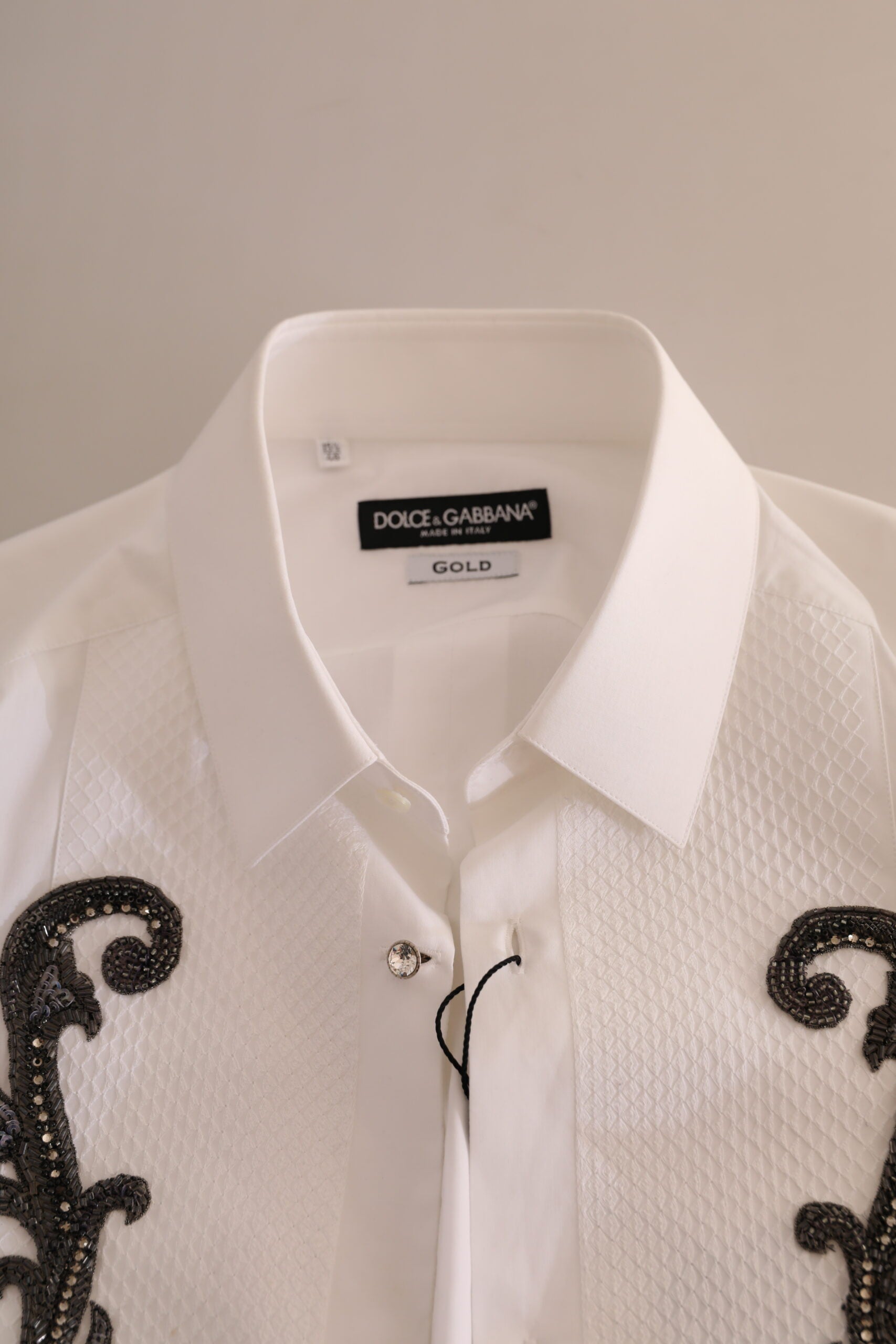 Dolce & Gabbana Weißes Smokinghemd im Slim-Fit-Barock-Stil