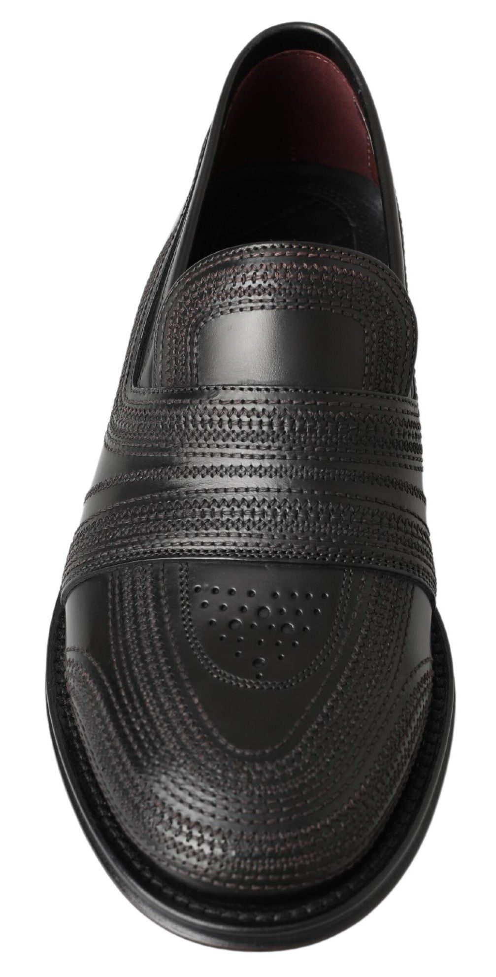 Dolce & Gabbana Schwarze Leder-Slipper-Loafers mit Ziernähten
