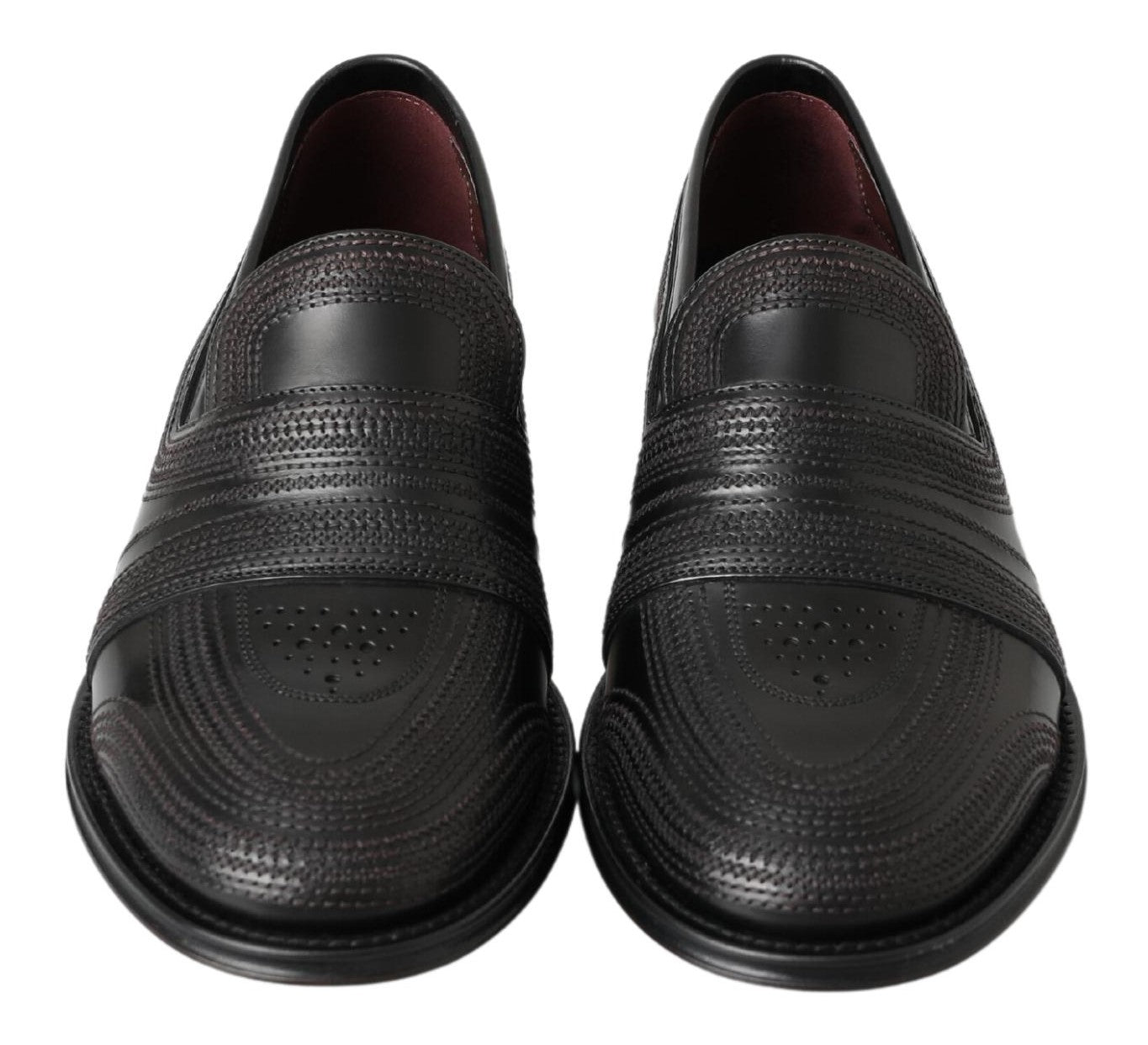 Dolce & Gabbana Schwarze Leder-Slipper-Loafers mit Ziernähten